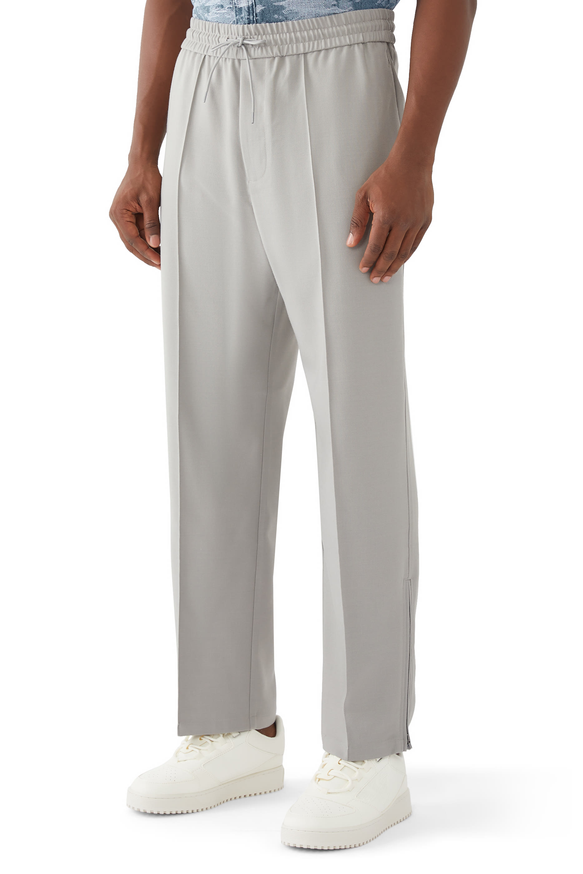 بنطال برباط تضييق مزيج صوف