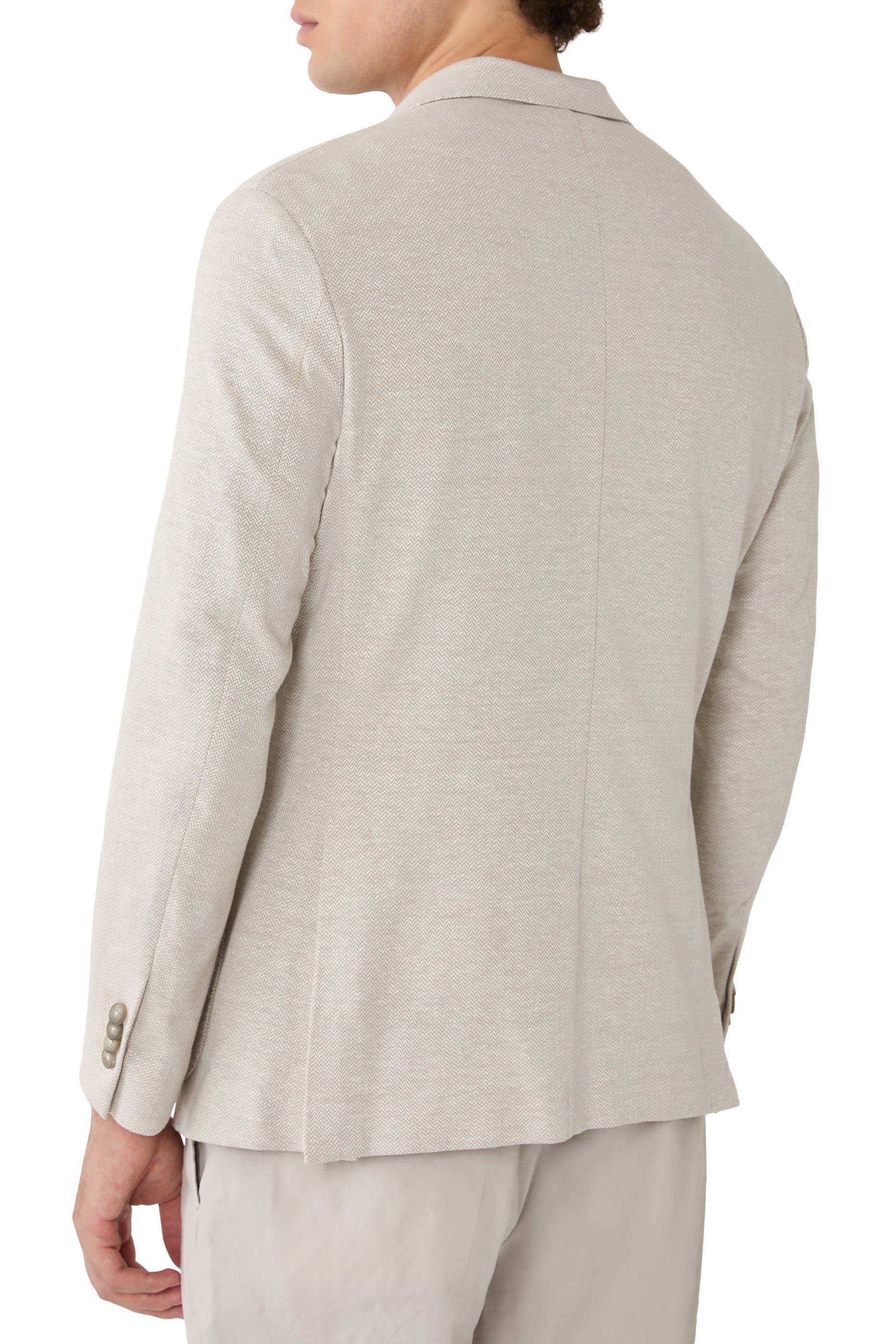 جاكيت بنقشة هيرنج بون جيرسيه ناعم