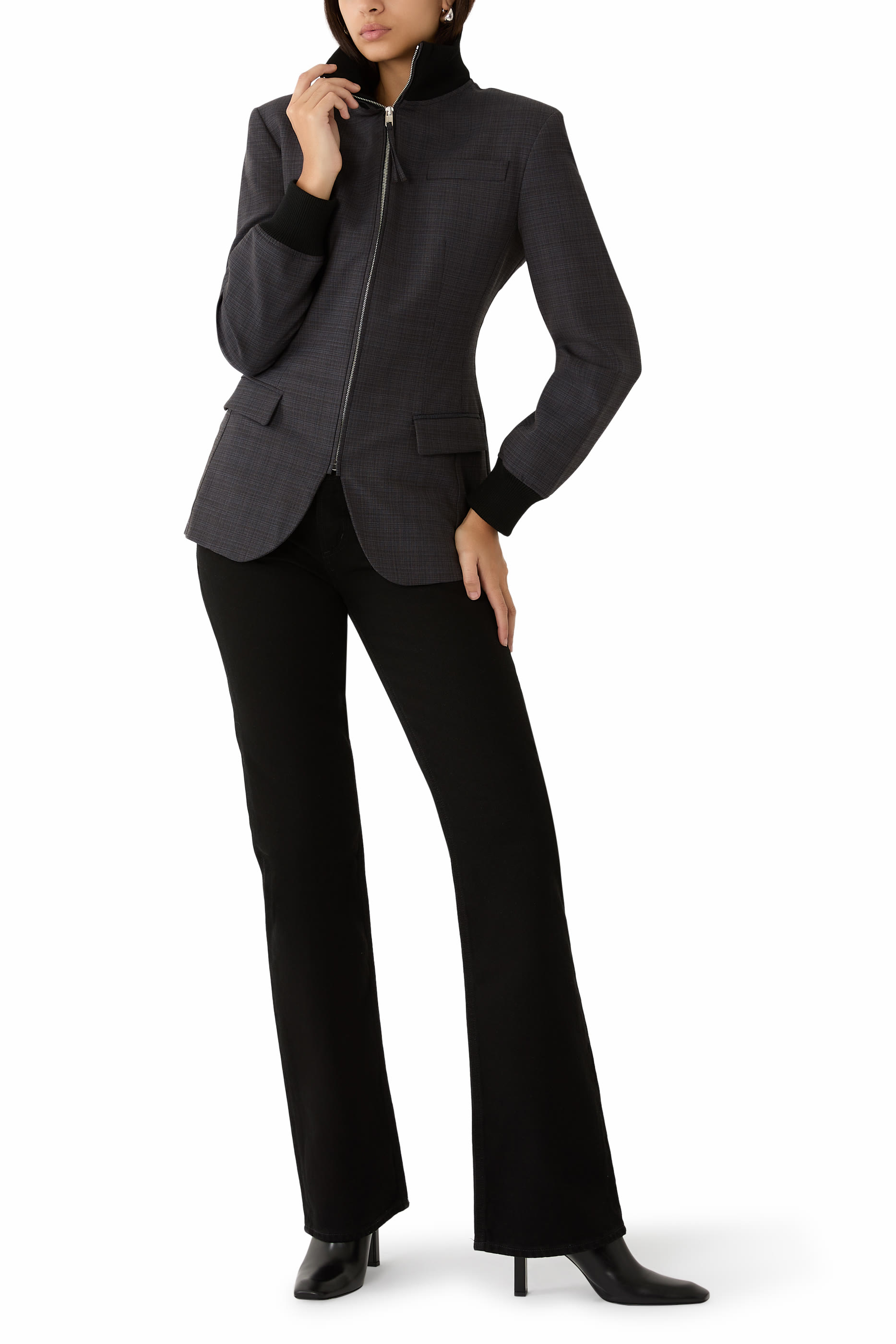 جاكيت مزيج صوف مطاطي