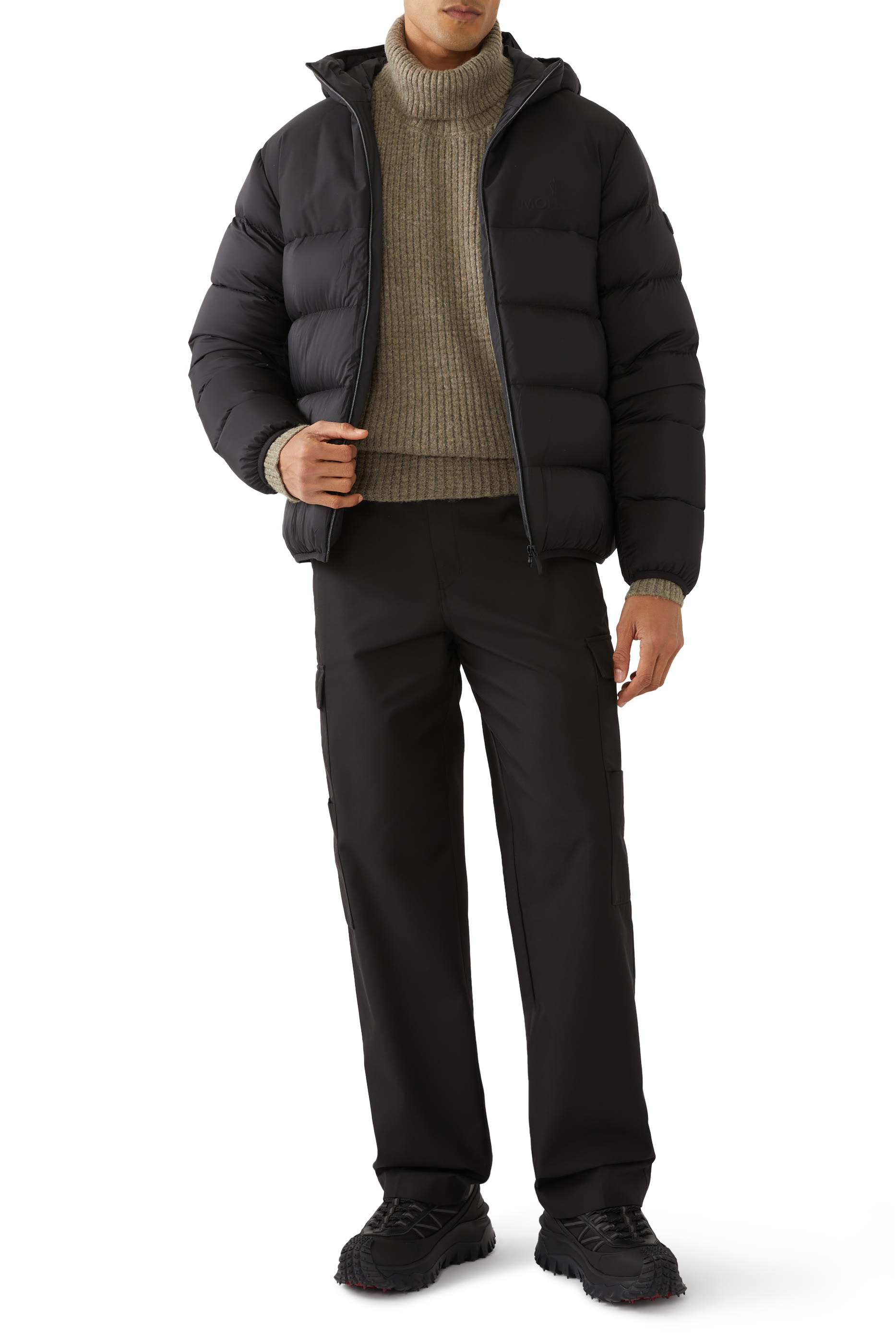 جاكيت فيومونت قصير مبطن بزغب بغطاء رأس