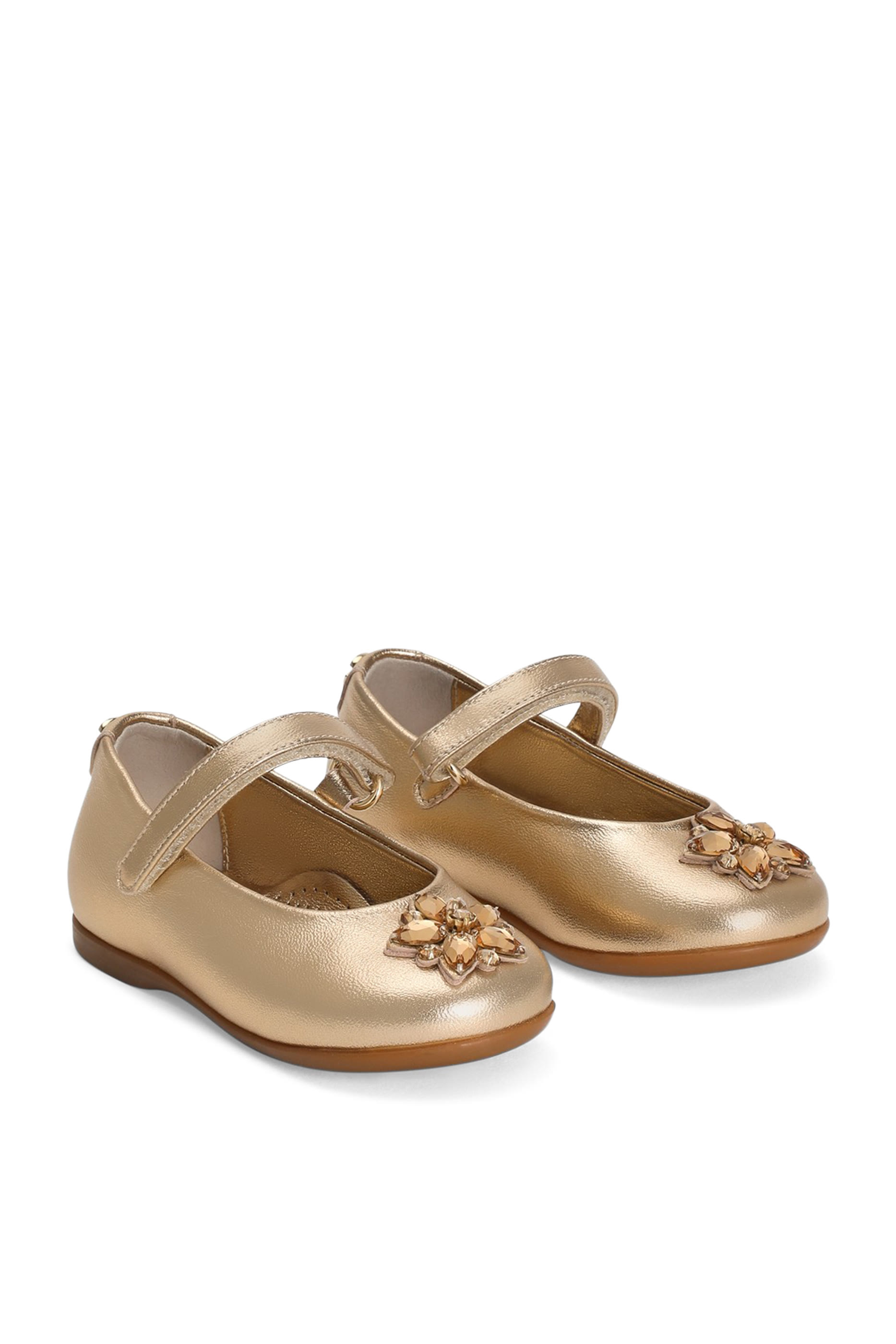 حذاء بالرينا بنعل مسطح وكعب جلد لامع للأطفال