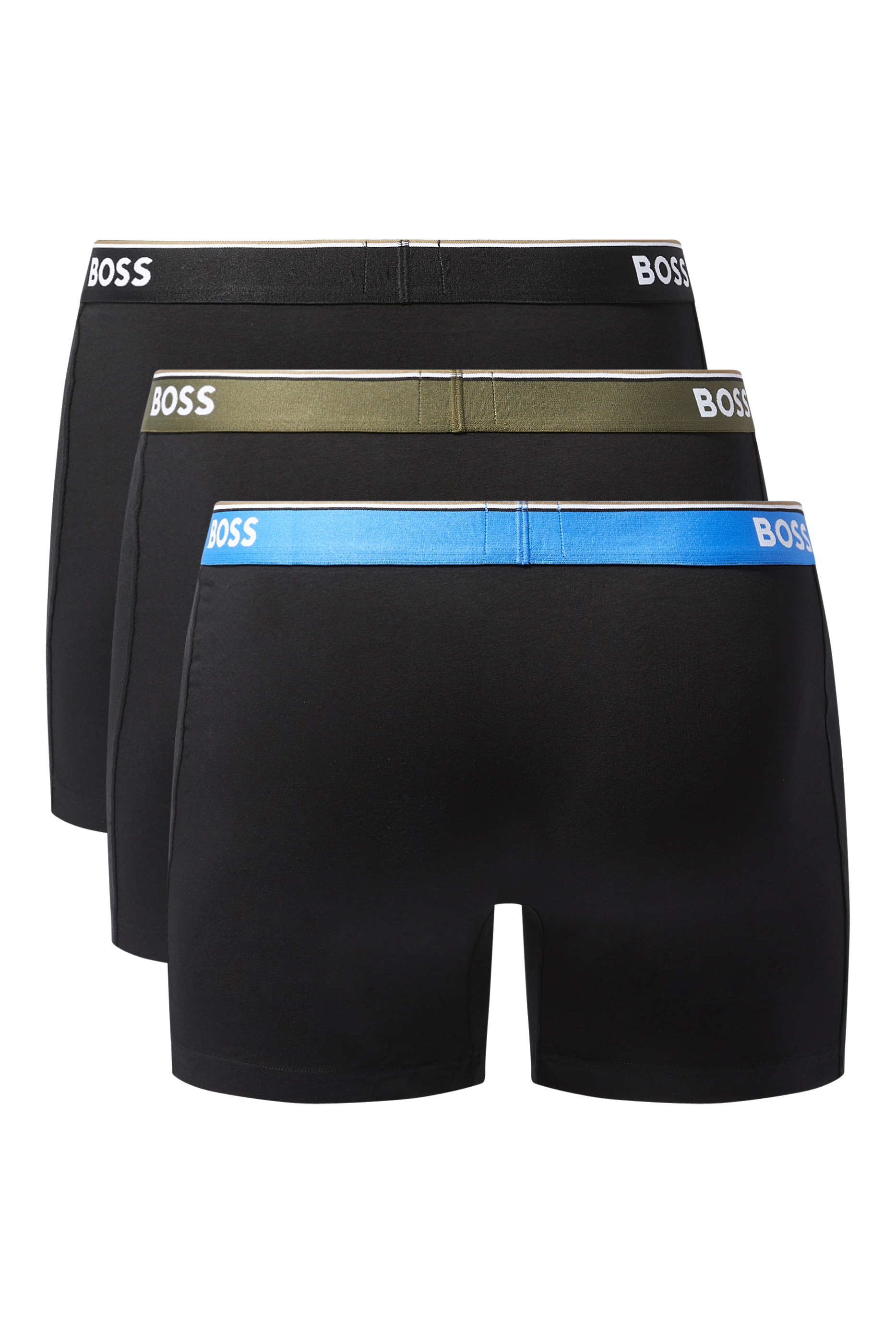 طقم بوكسر قطن بشعار الماركة، 3 قطع