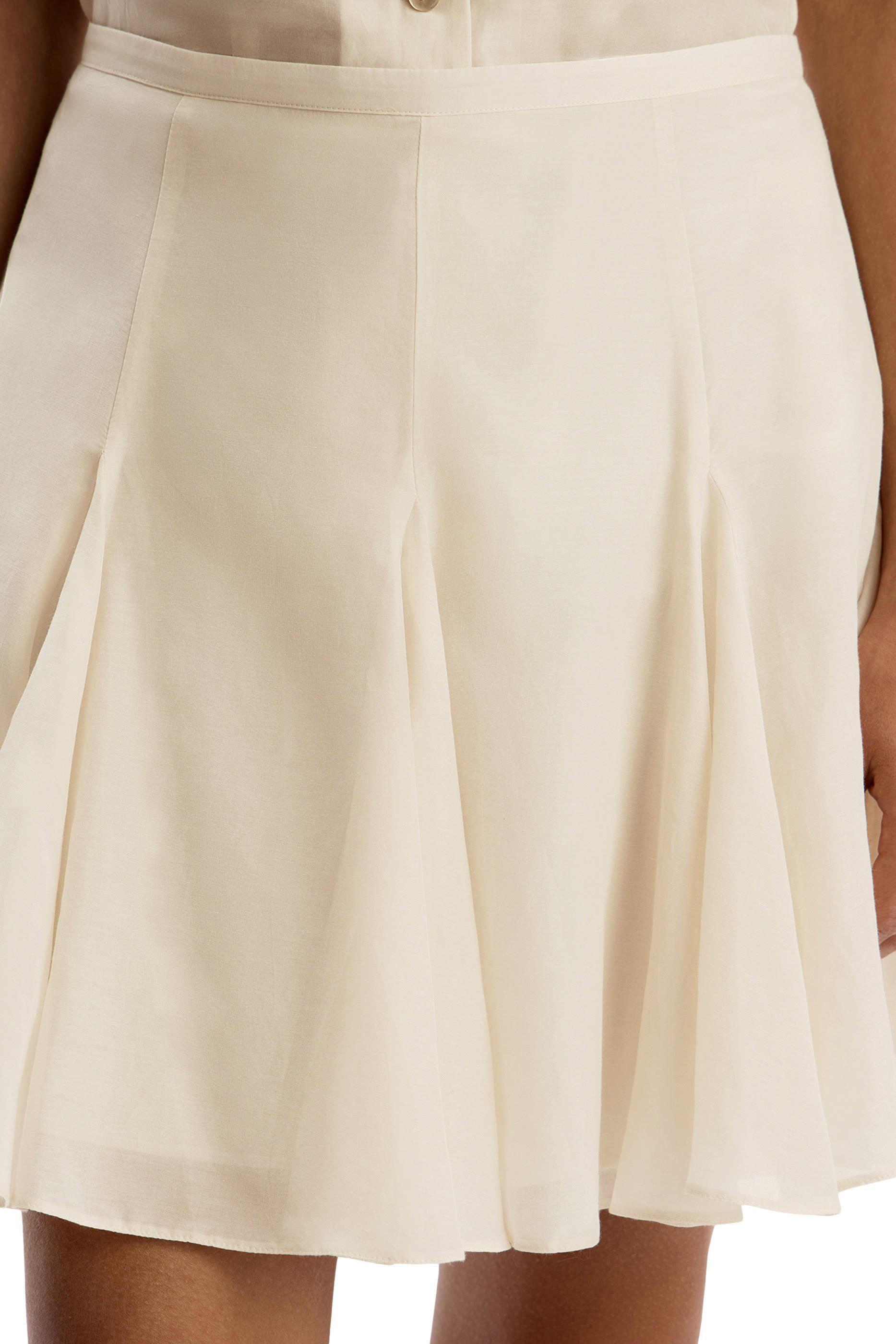 تنورة قصيرة بقصة  بتصميم حرف A حرير وقطن