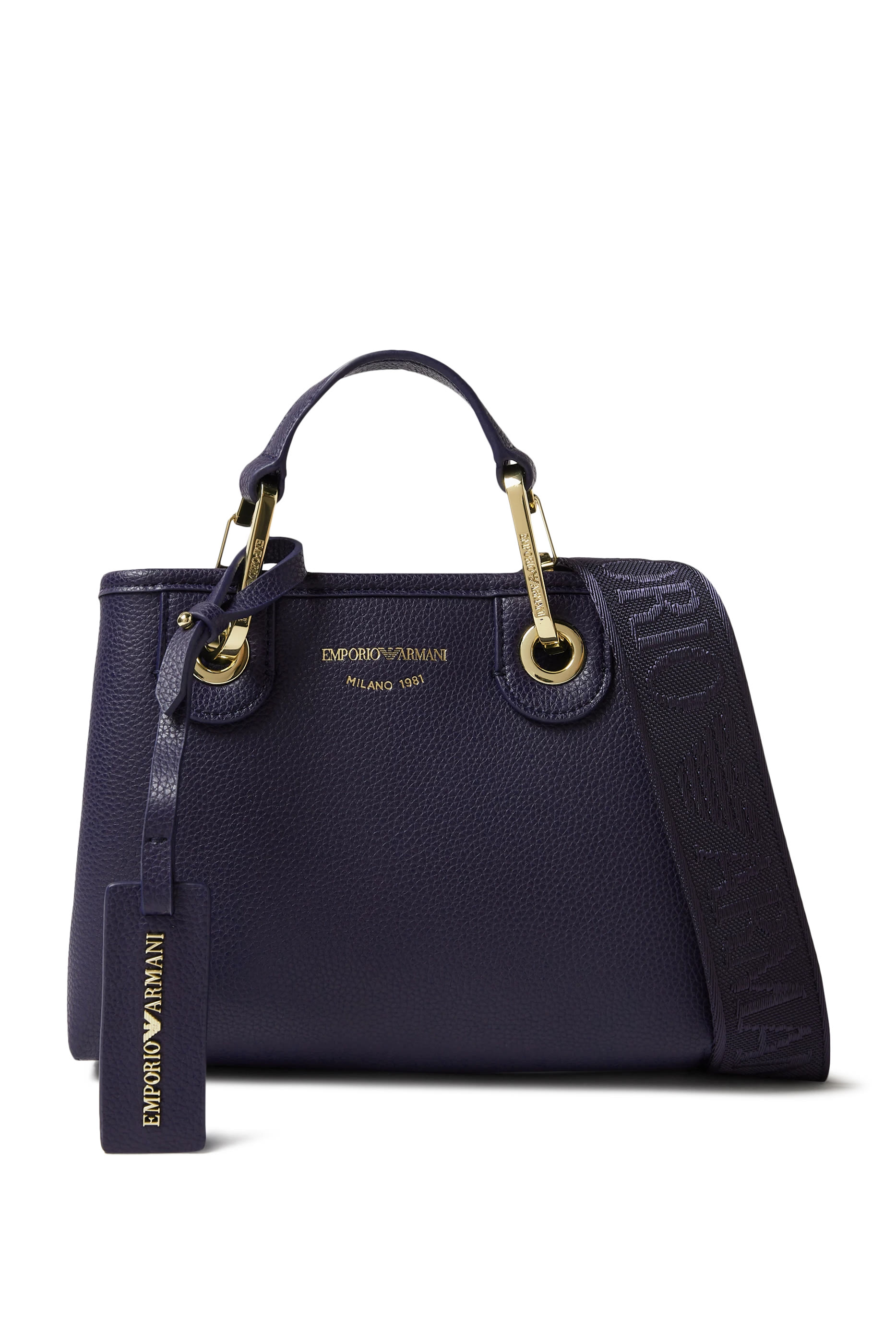 حقيبة يد صغيرة بنقشة شعار الماركة