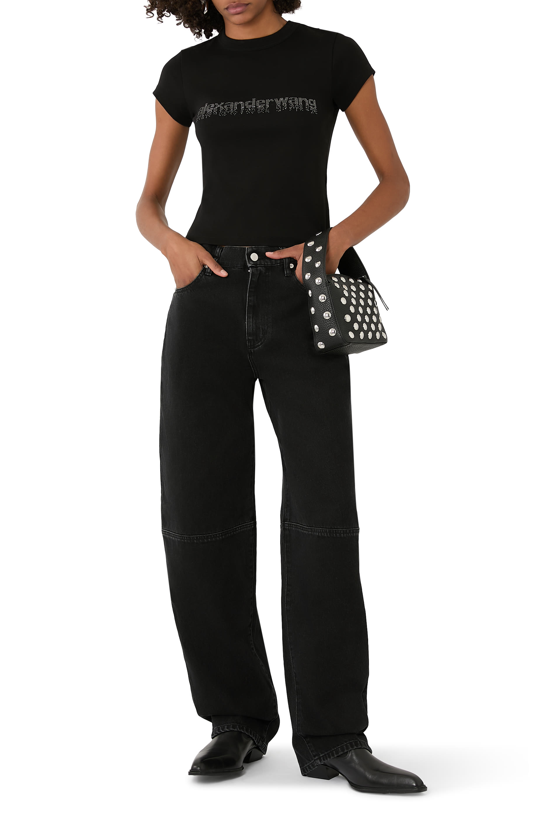 تيشيرت قصير بزينة غرافيكية مثبتة حراريا