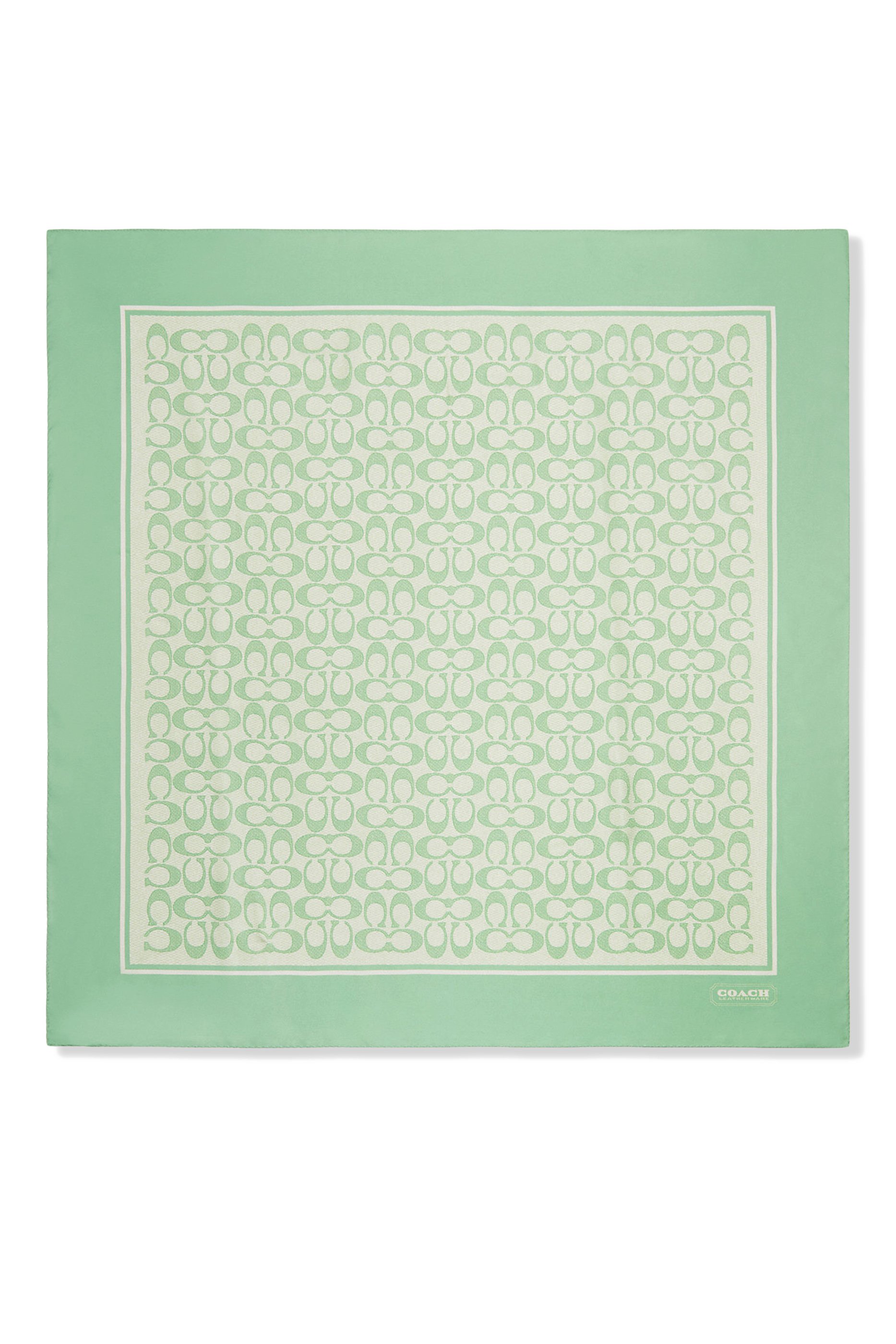 وشاح مربع كلاسيكي بطبعة شعار الماركة حرير