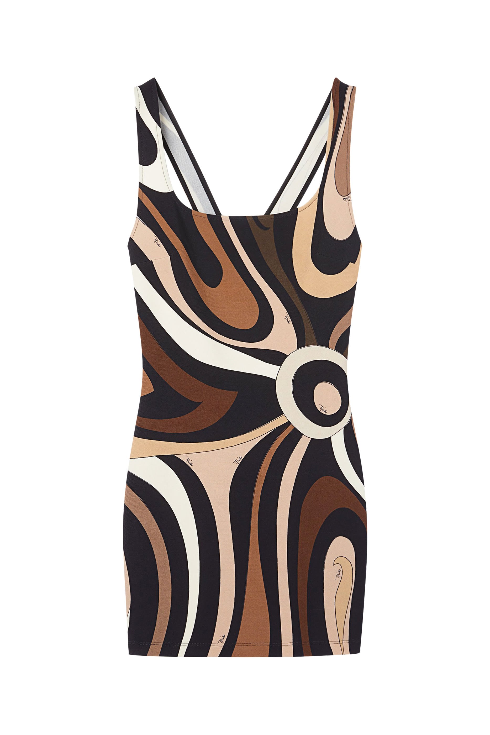 فستان قصير بنقشة مارمو قماش شبكي