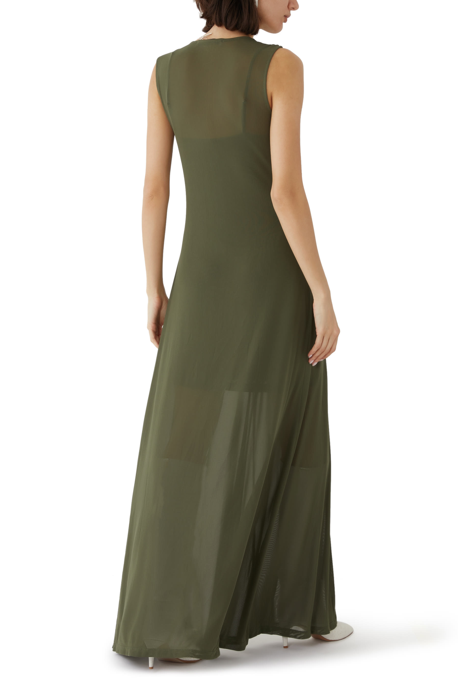 فستان طويل قماش شبكي