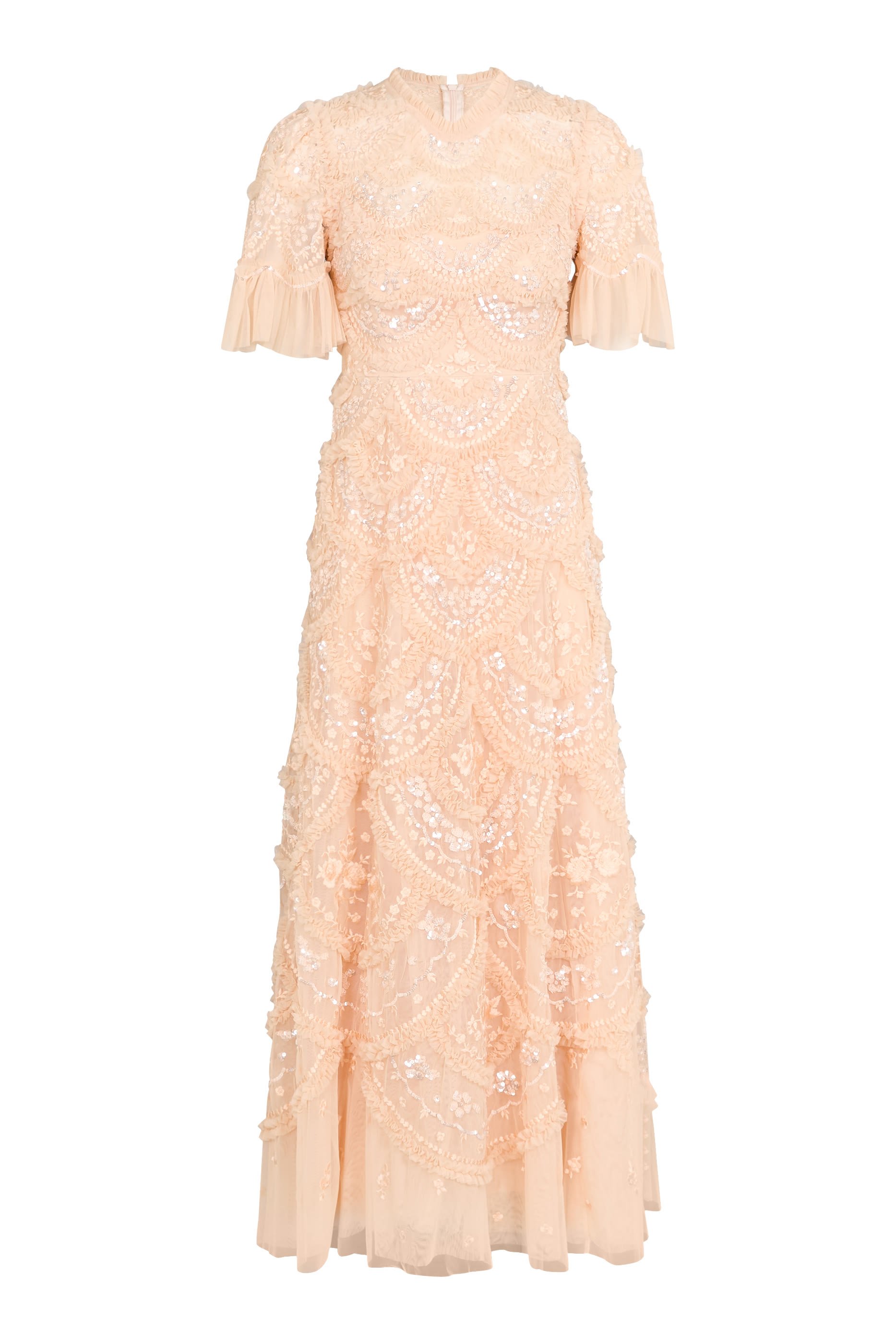 فستان سهرة كارمن بطول الكاحل بكشكش