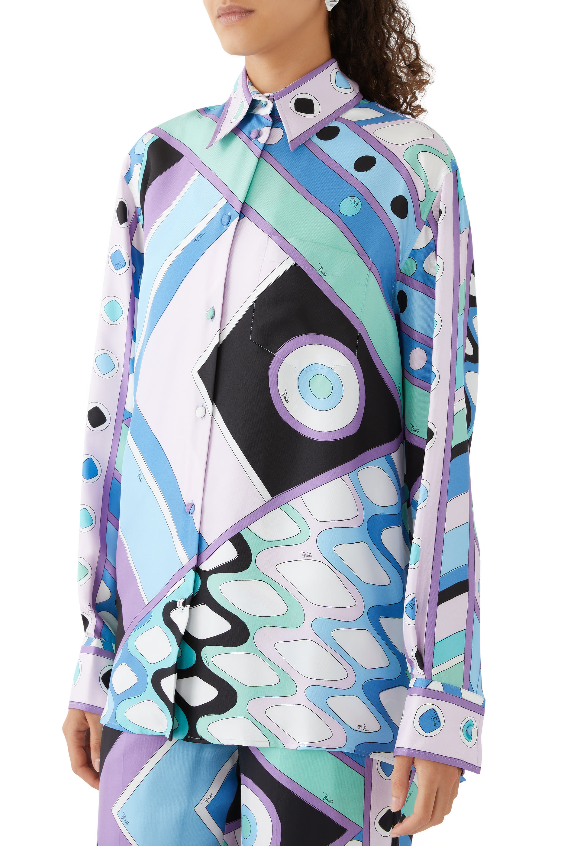 قميص بنقشة فيفارا حرير تويل