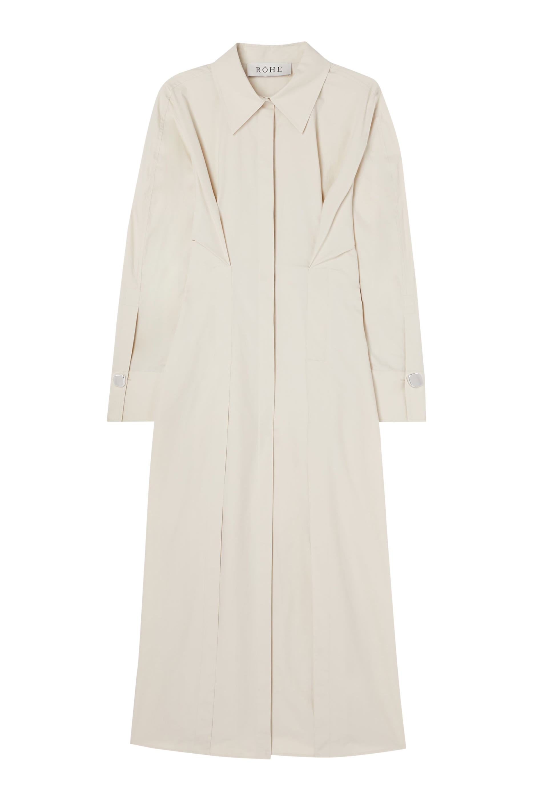 فستان بخصر مزموم بوبلين