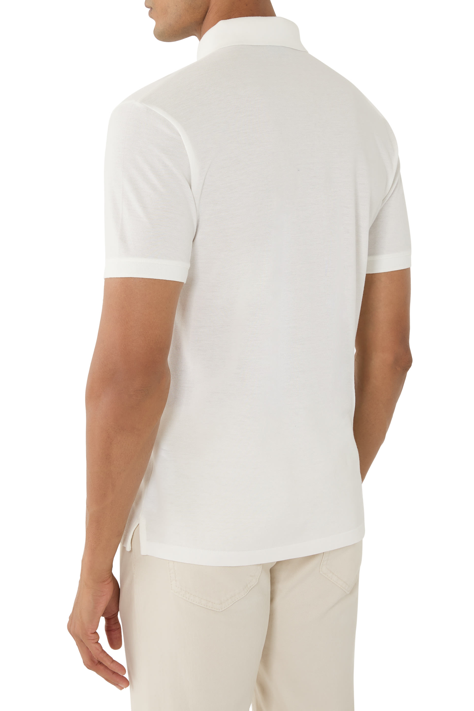 قميص بولو مطرز بشعار الماركة بحجم صغير بيكيه مطاطي