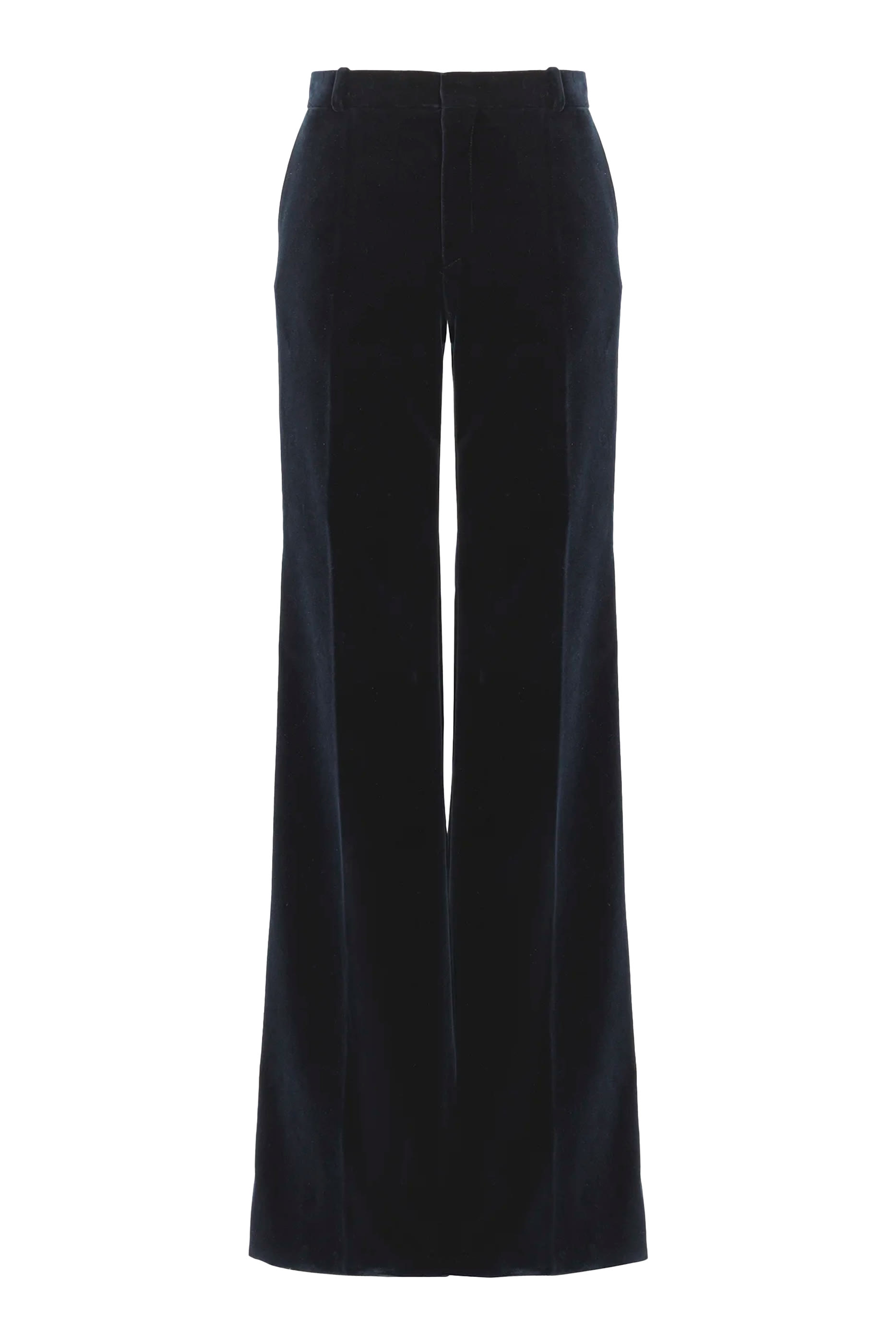 بنطال بقصة ملاءمة للجسم بحافة واسعة