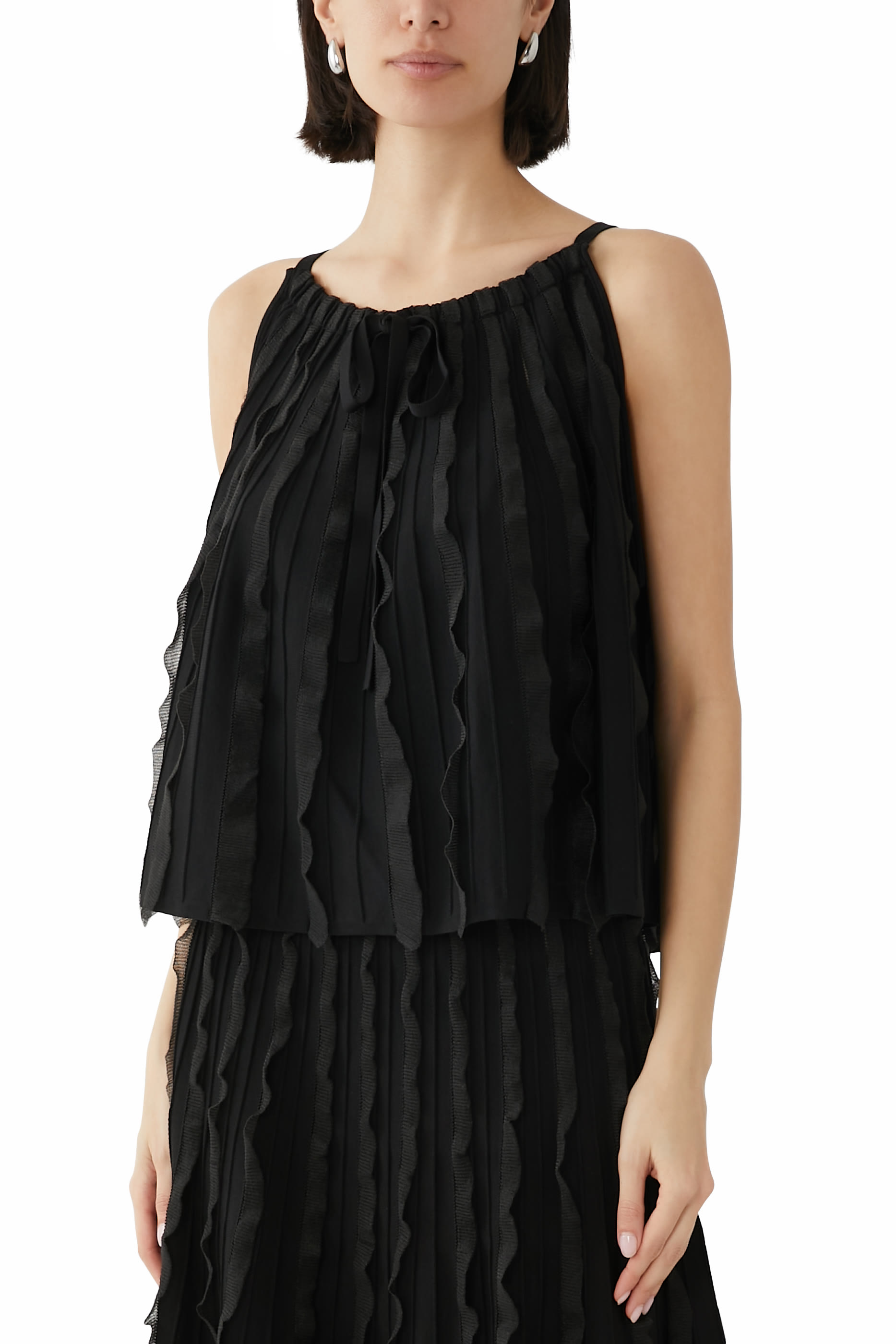 بلوزة بكشكش نسيج فيسكوز