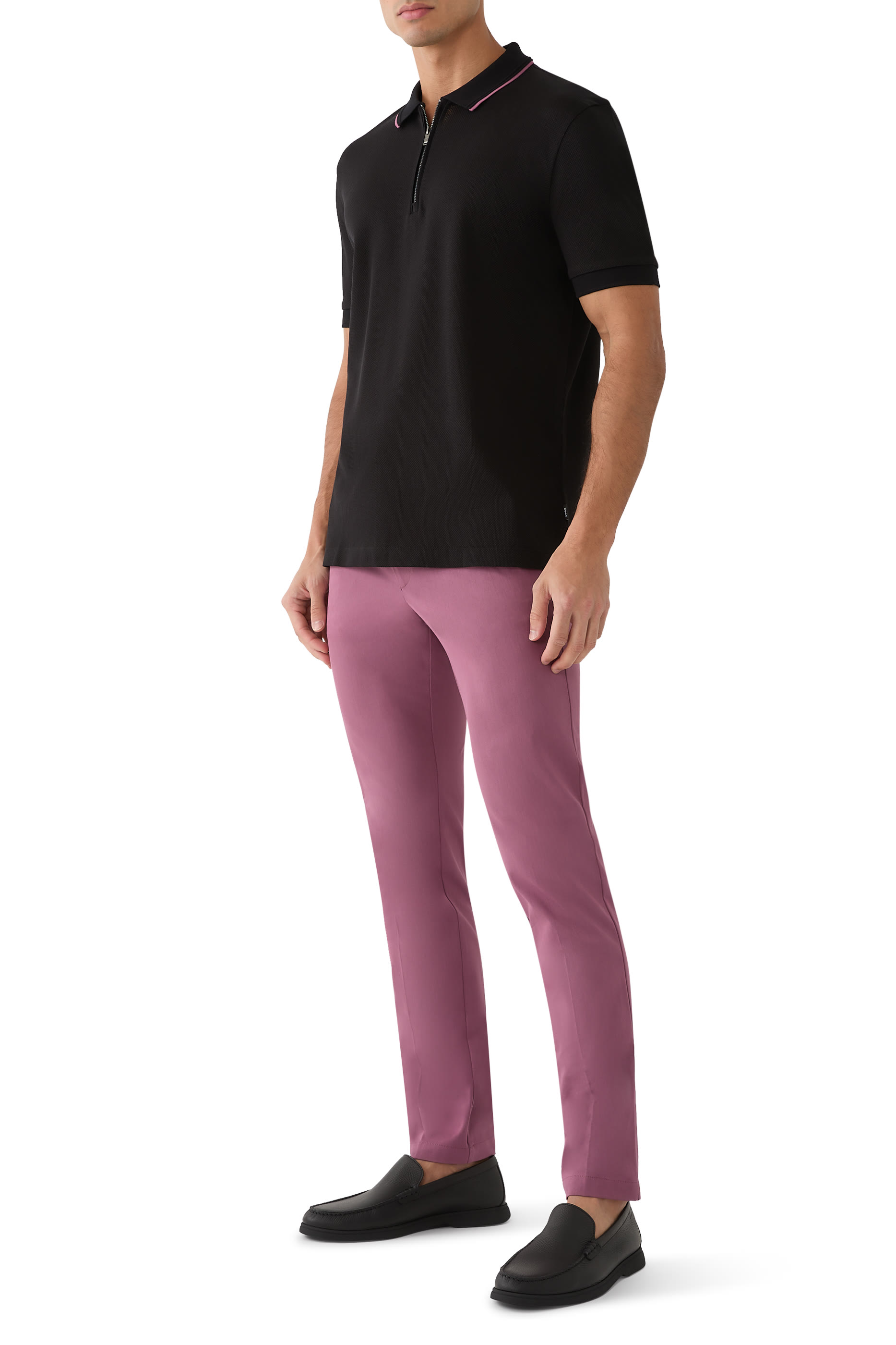 قميص بولو بسحاب قطن