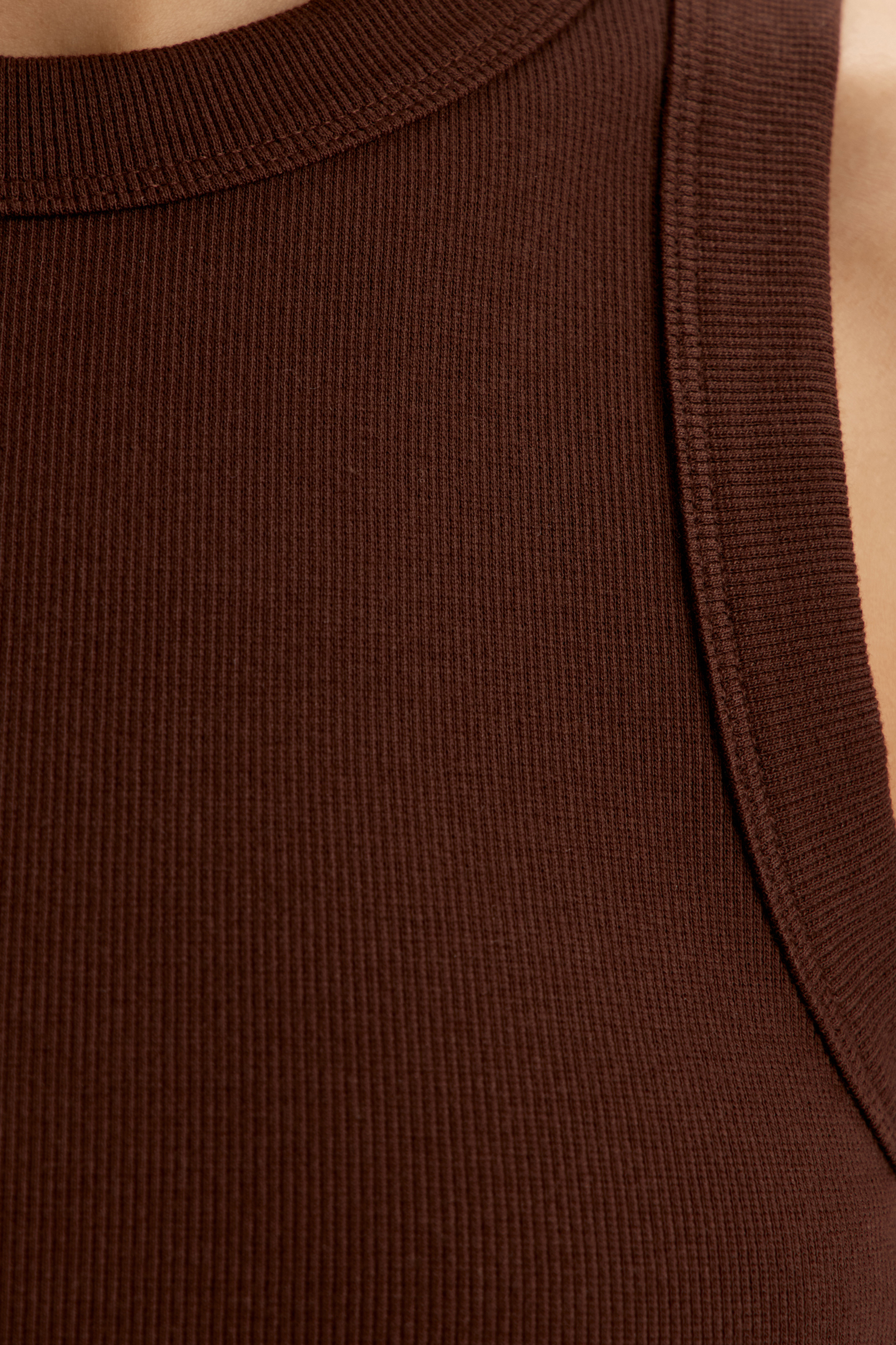 بلوزة بلا أكمام قطن مضلع