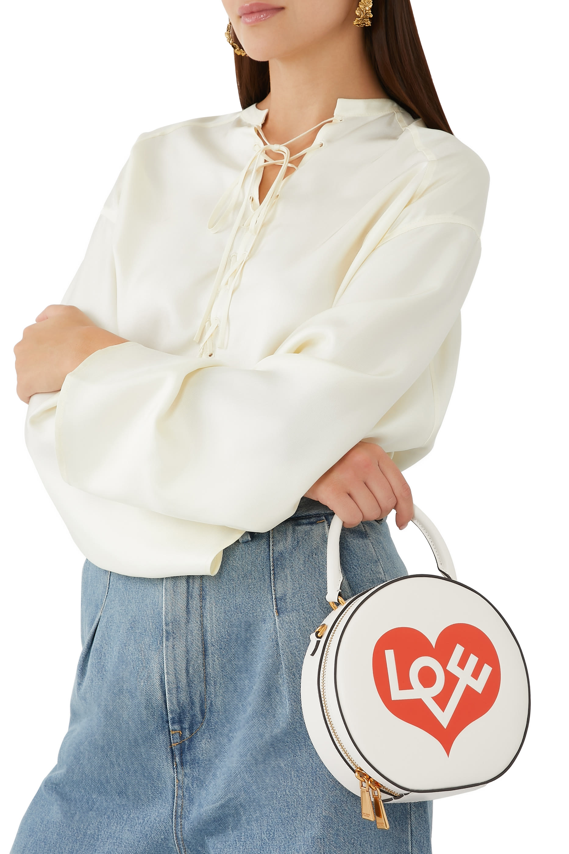 حقيبة كروس مزينة بنقشة قلب كايت سبايد x الكسندر جيرارد