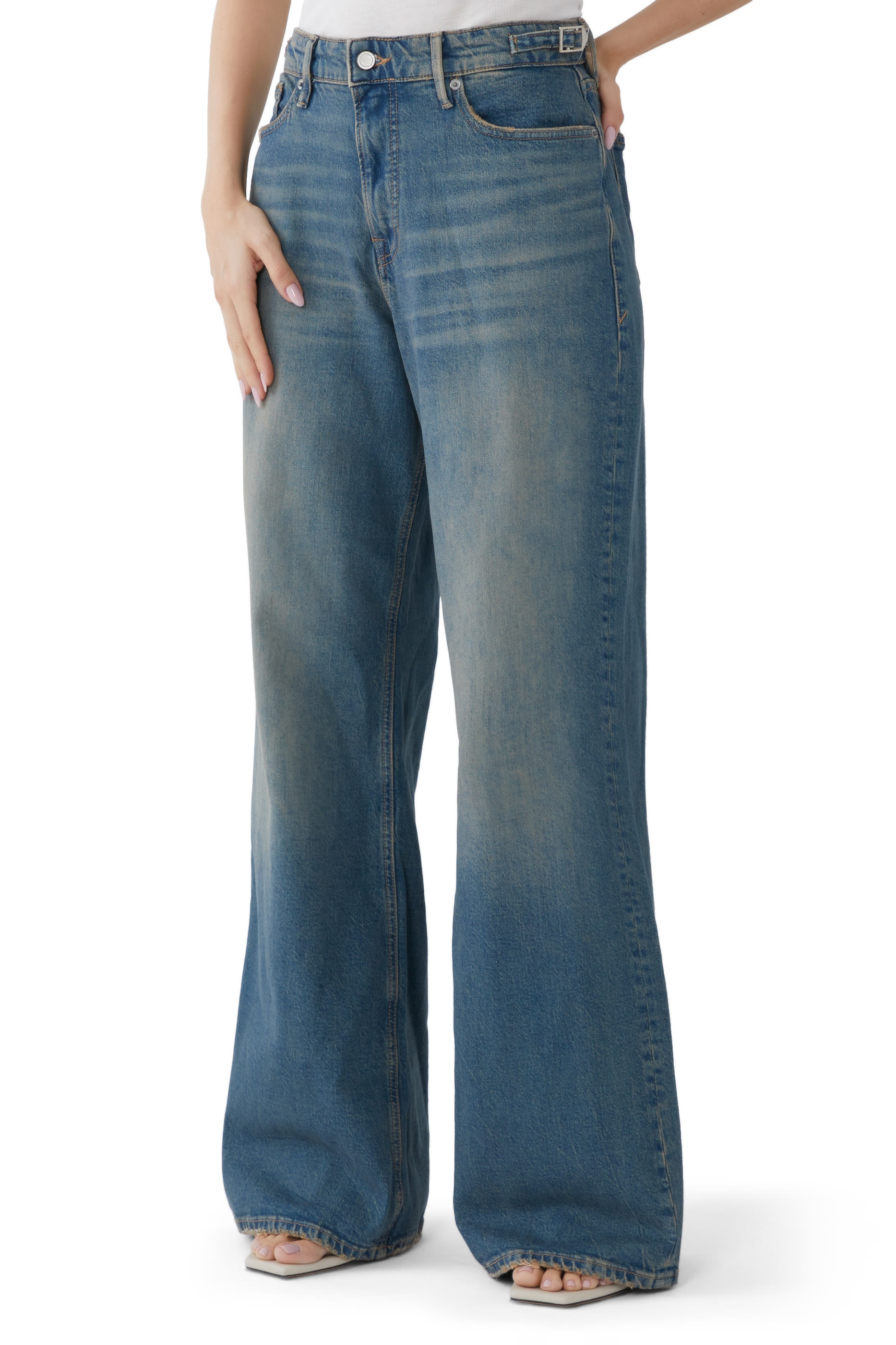 بنطال غود إيز بقصة ساق واسعة وأشرطة قابلة للتعديل