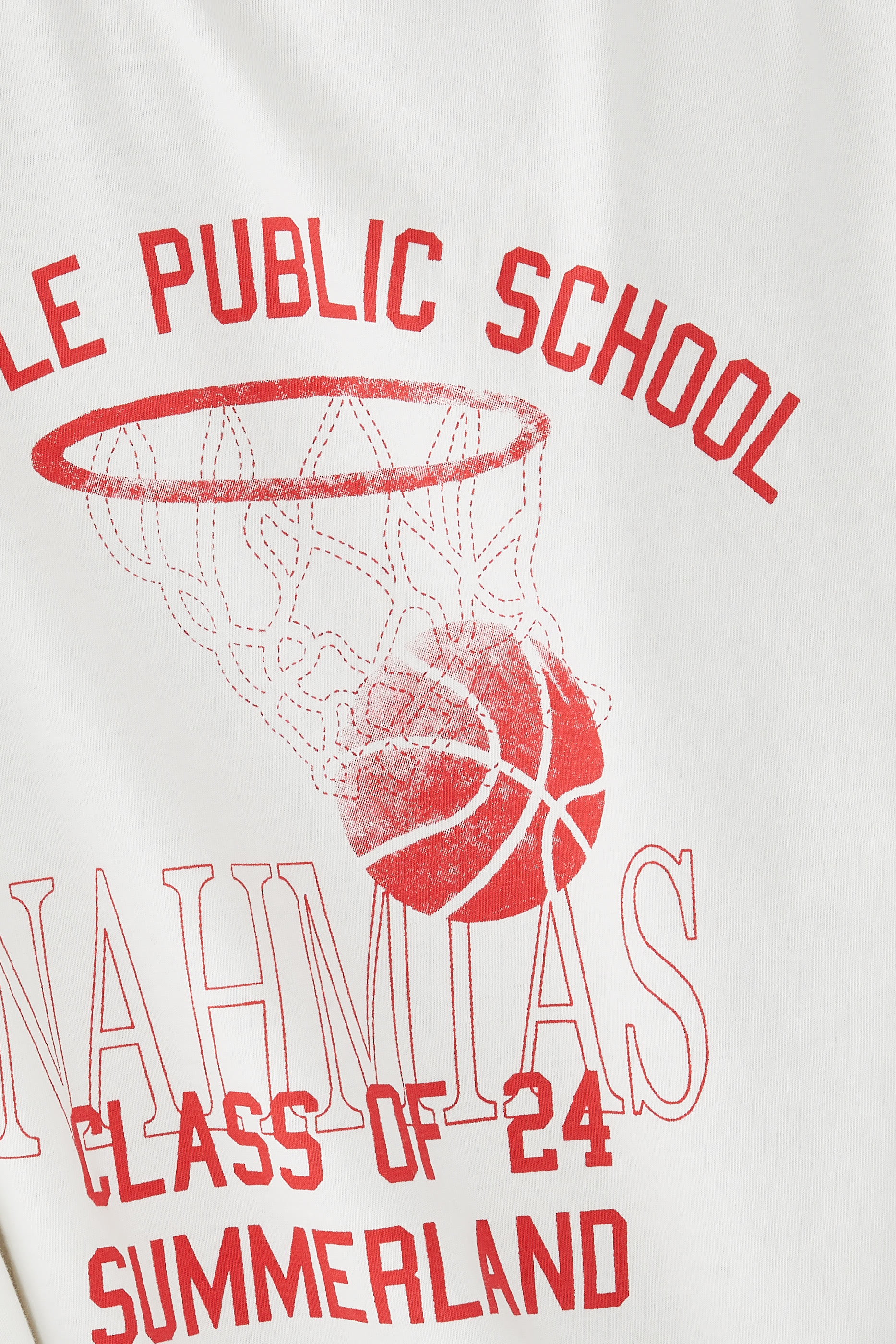 تيشيرت بقصة مربعة بطبعة كرة سلة 024