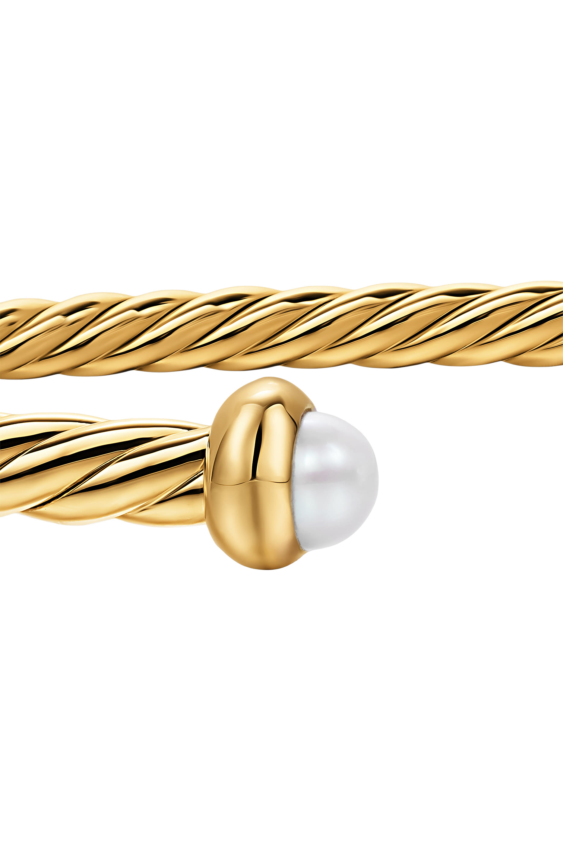 Micro Cablespira&reg; Flex Bracelet, 18k Yellow Gold & Mother of Pearl