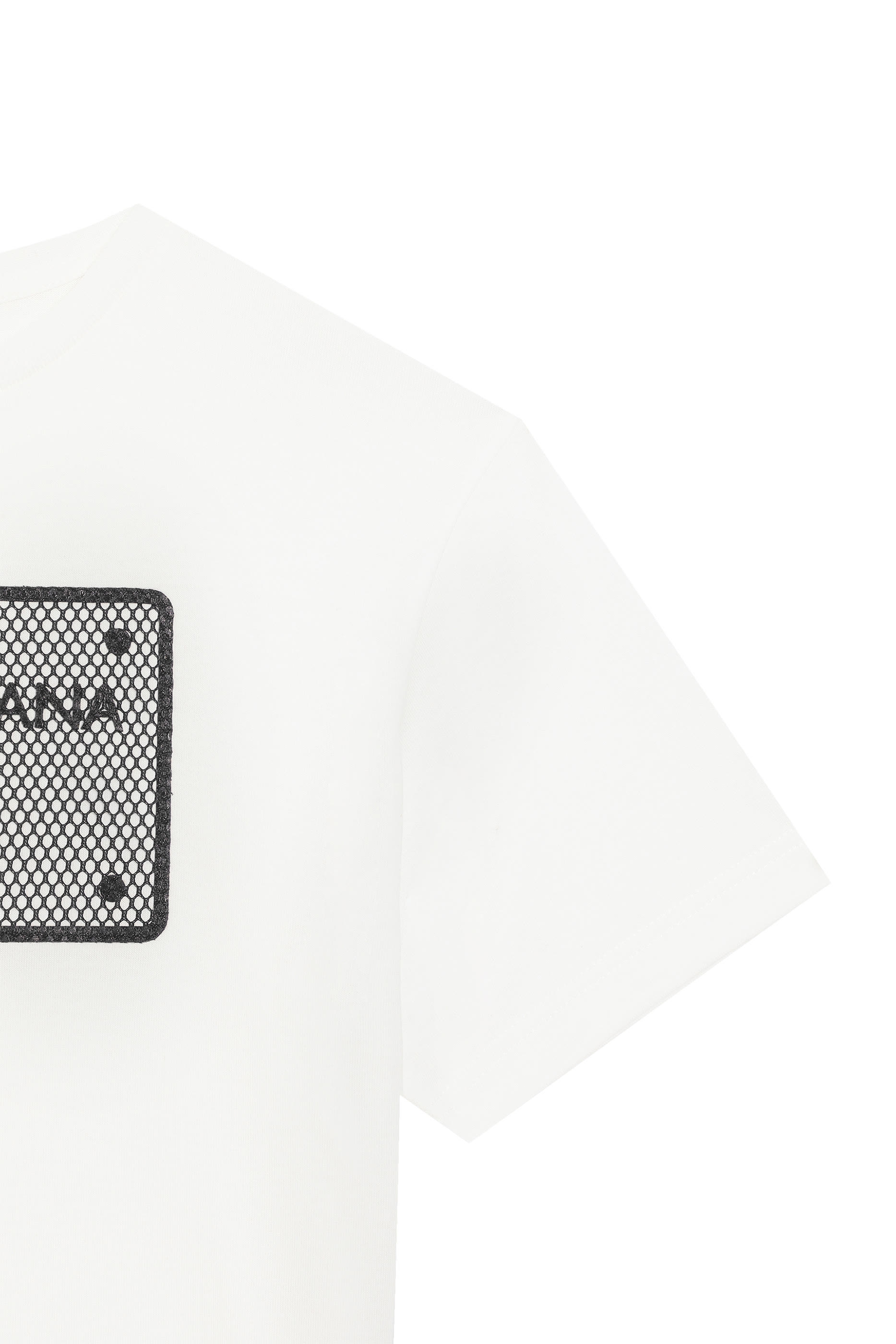 تيشيرت بياقة ضيقة بشعار الماركة للأطفال