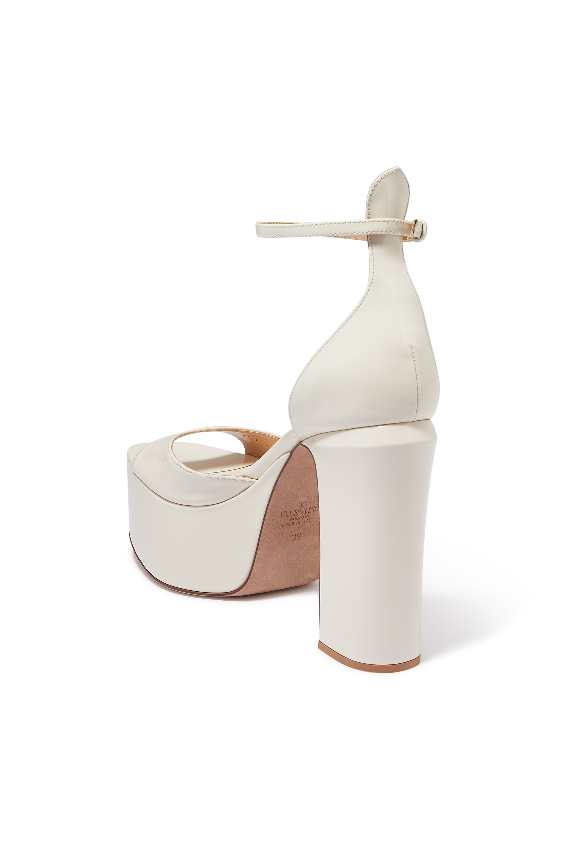 حذاء كلاسيك فالنتينو جارافاني تان جو جلد بكعب عالي مقاس 120 مم