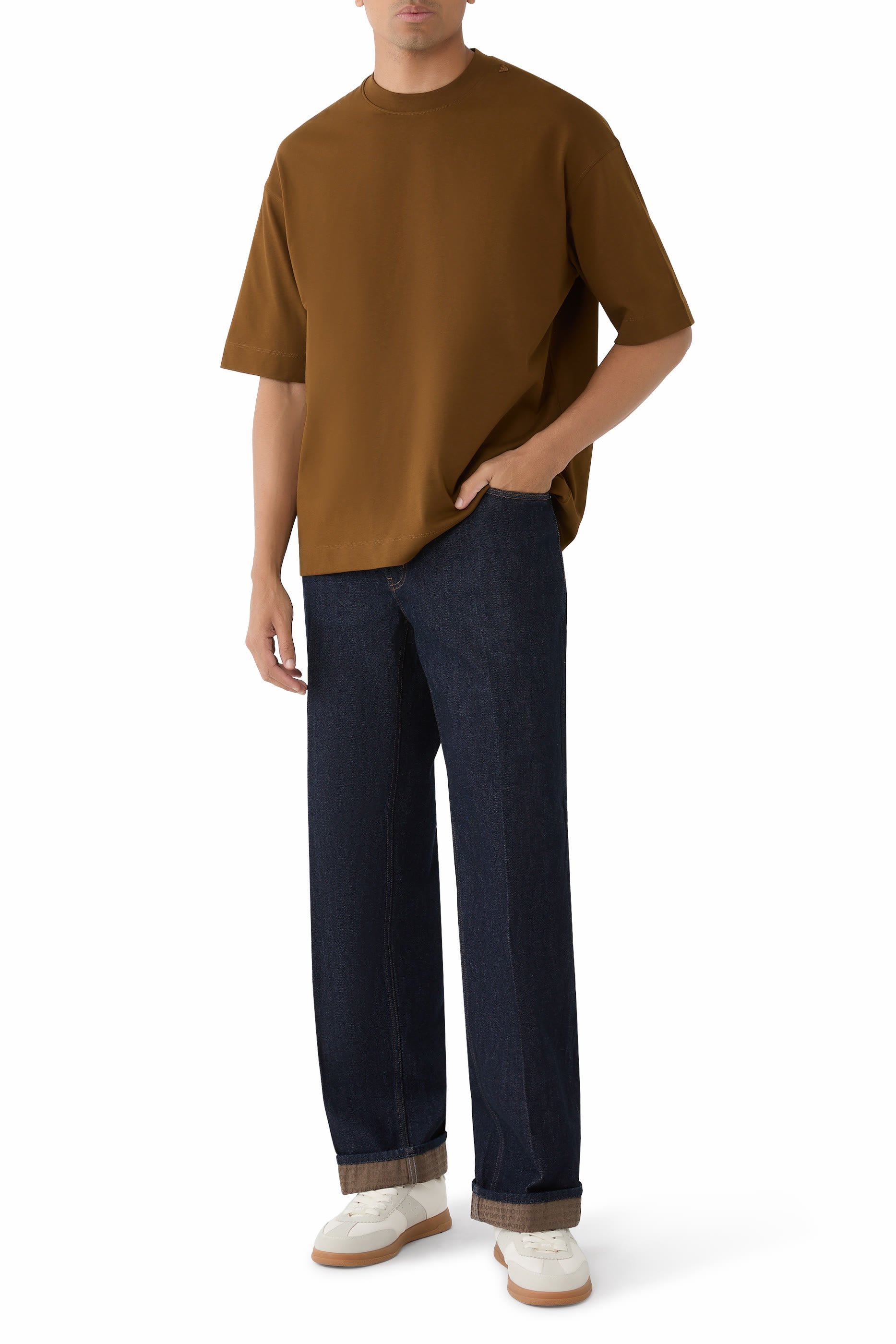 بنطال جينز جاي 76 بقصة ساق مستقيمة قماش مطاطي 