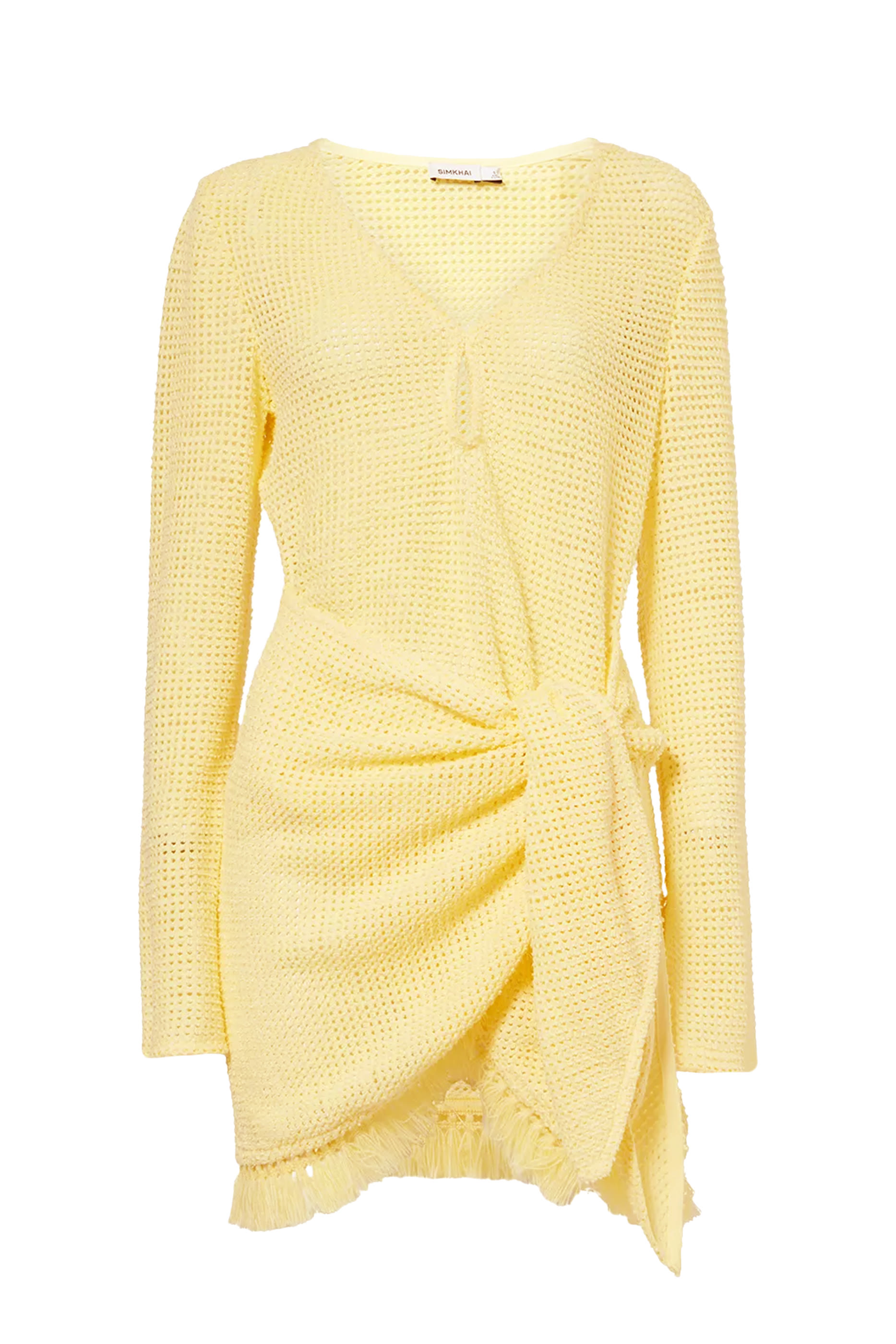 فستان قصير بحافة مزينة بشراشيب