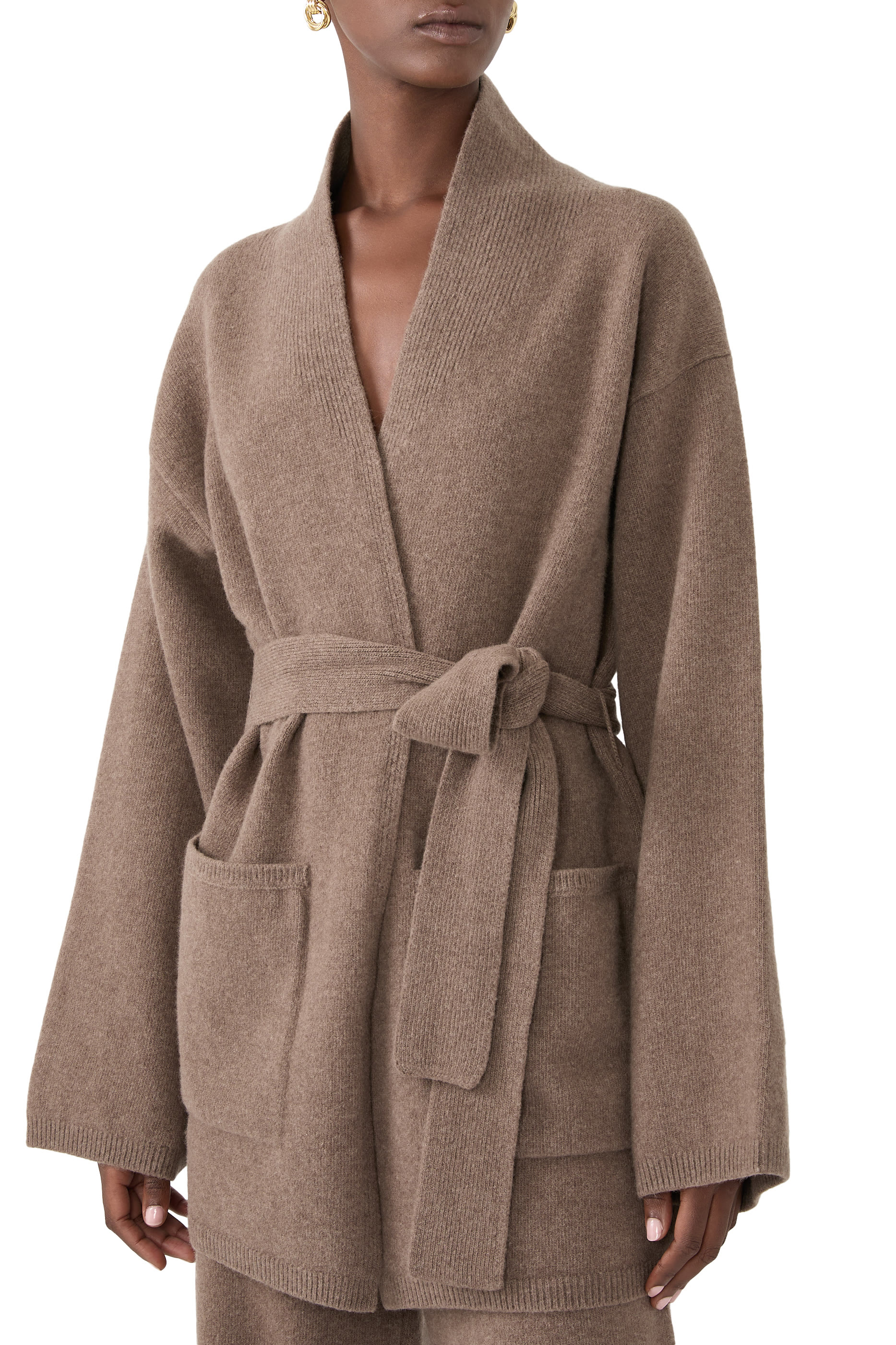 كارديغان منسوج بتصميم كيمونو