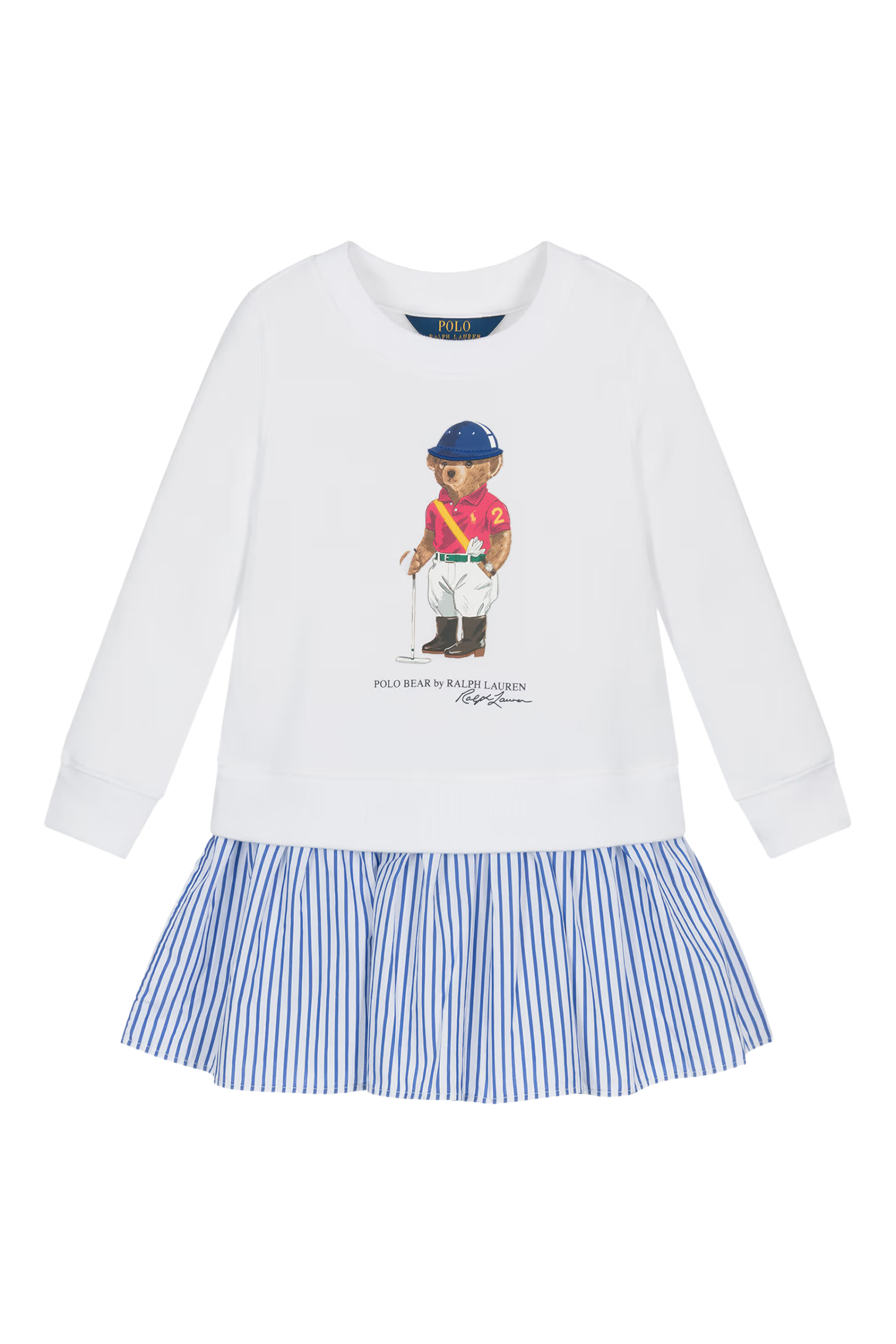 فستان صوف بتنورة مخططة للأطفال