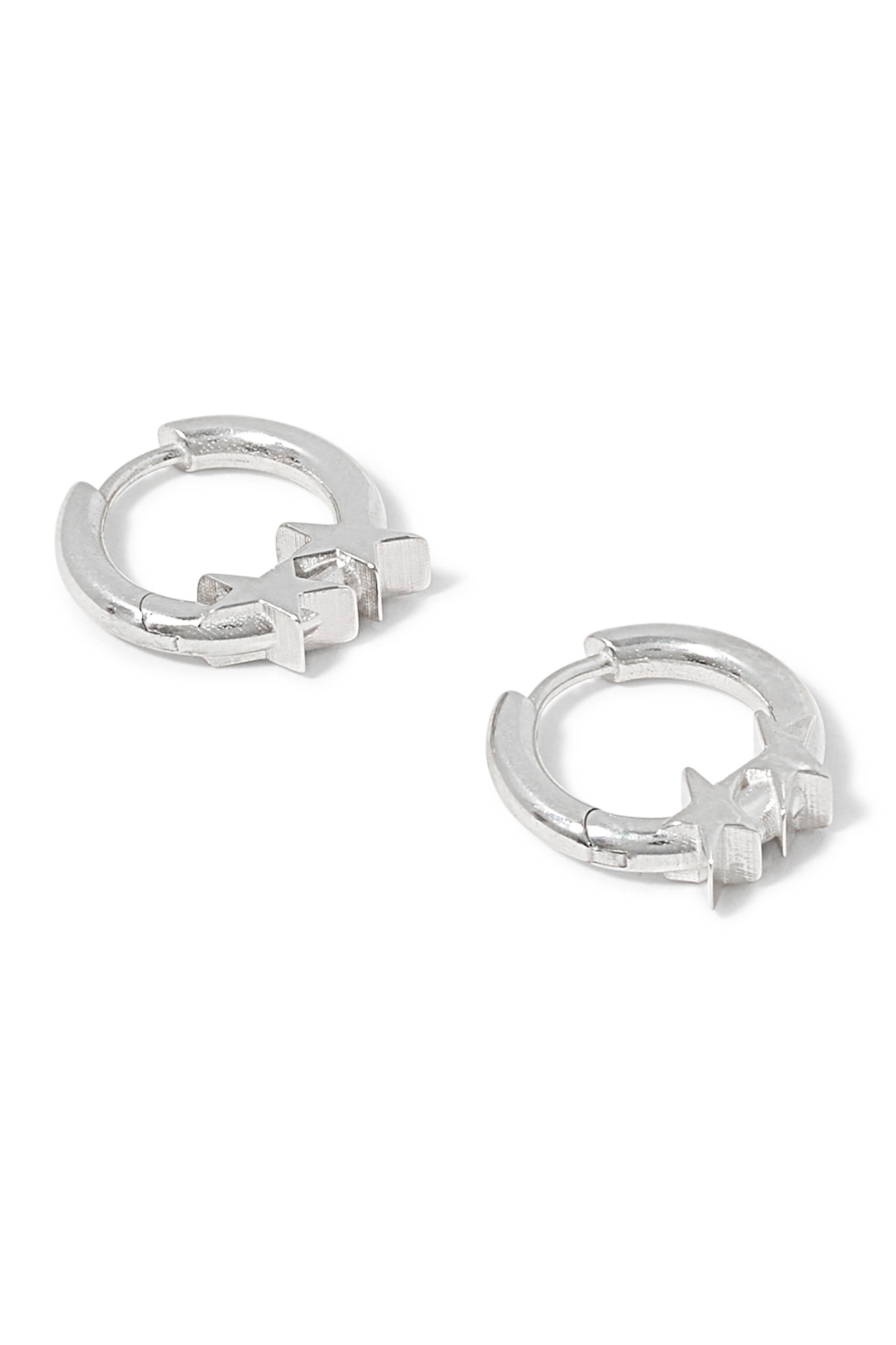 أقراط ايكون بشعار الماركة، فضة استرلينية 925