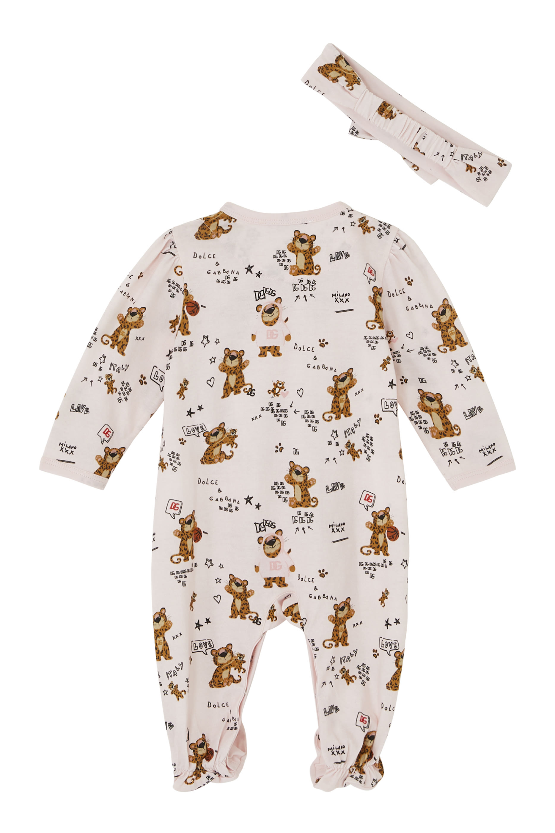 طقم لباس قطعة واحدة وطوق رأس للأطفال