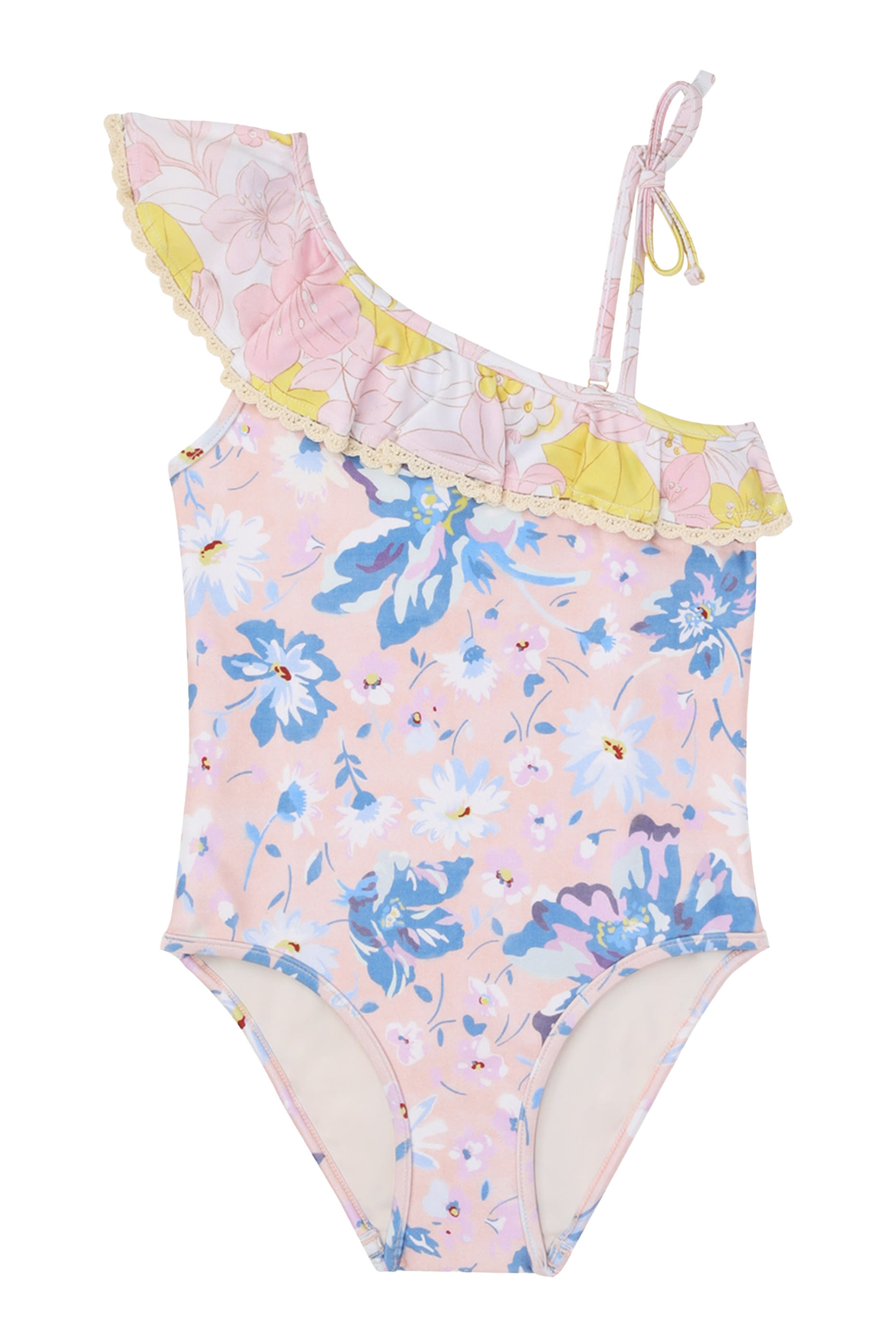 بدلة سباحة بوب بتصميم قطعة واحدة بحافة كشكش للأطفال