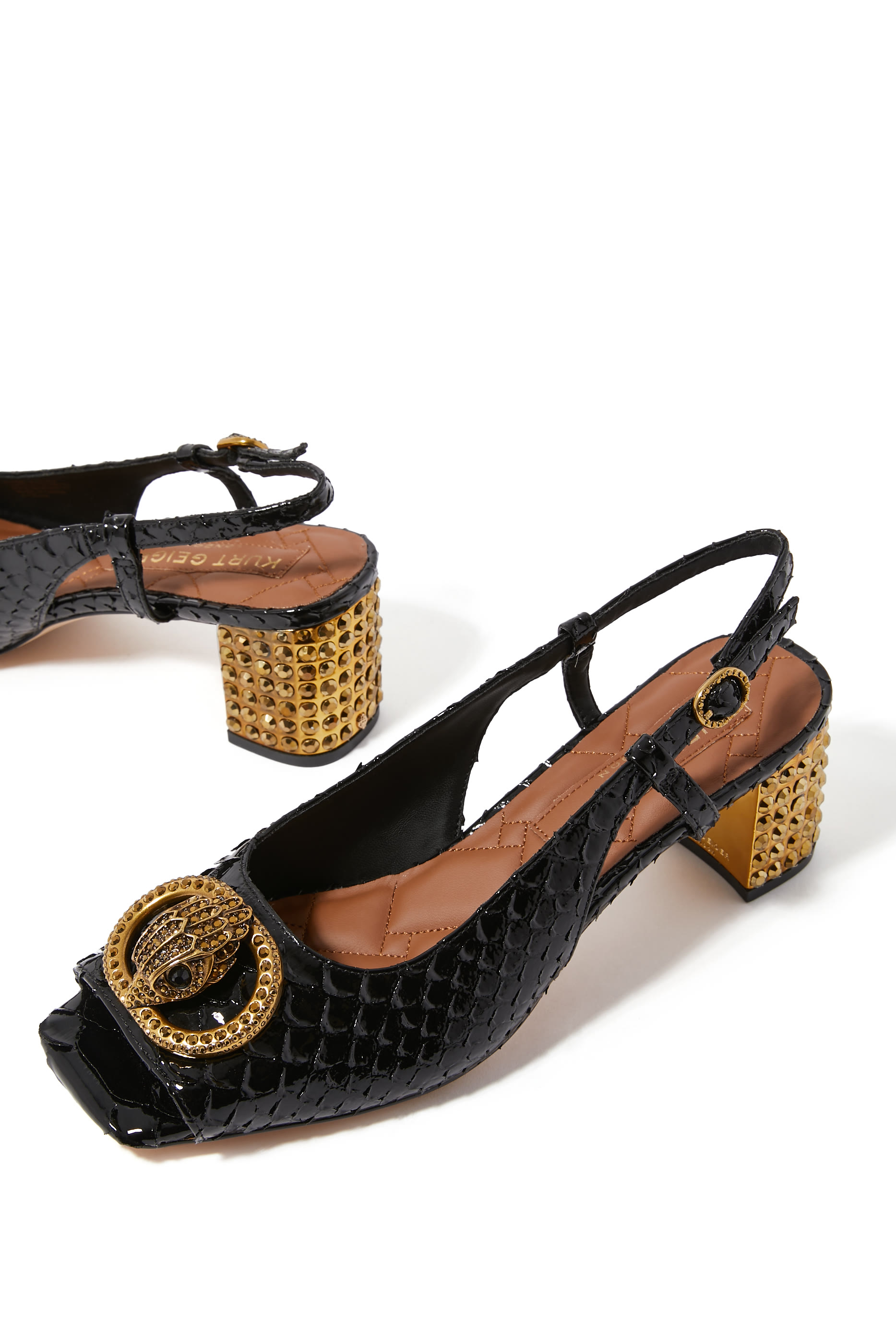 حذاء تشيليسا بكعب 60 ونعل عريض بسير خلفي