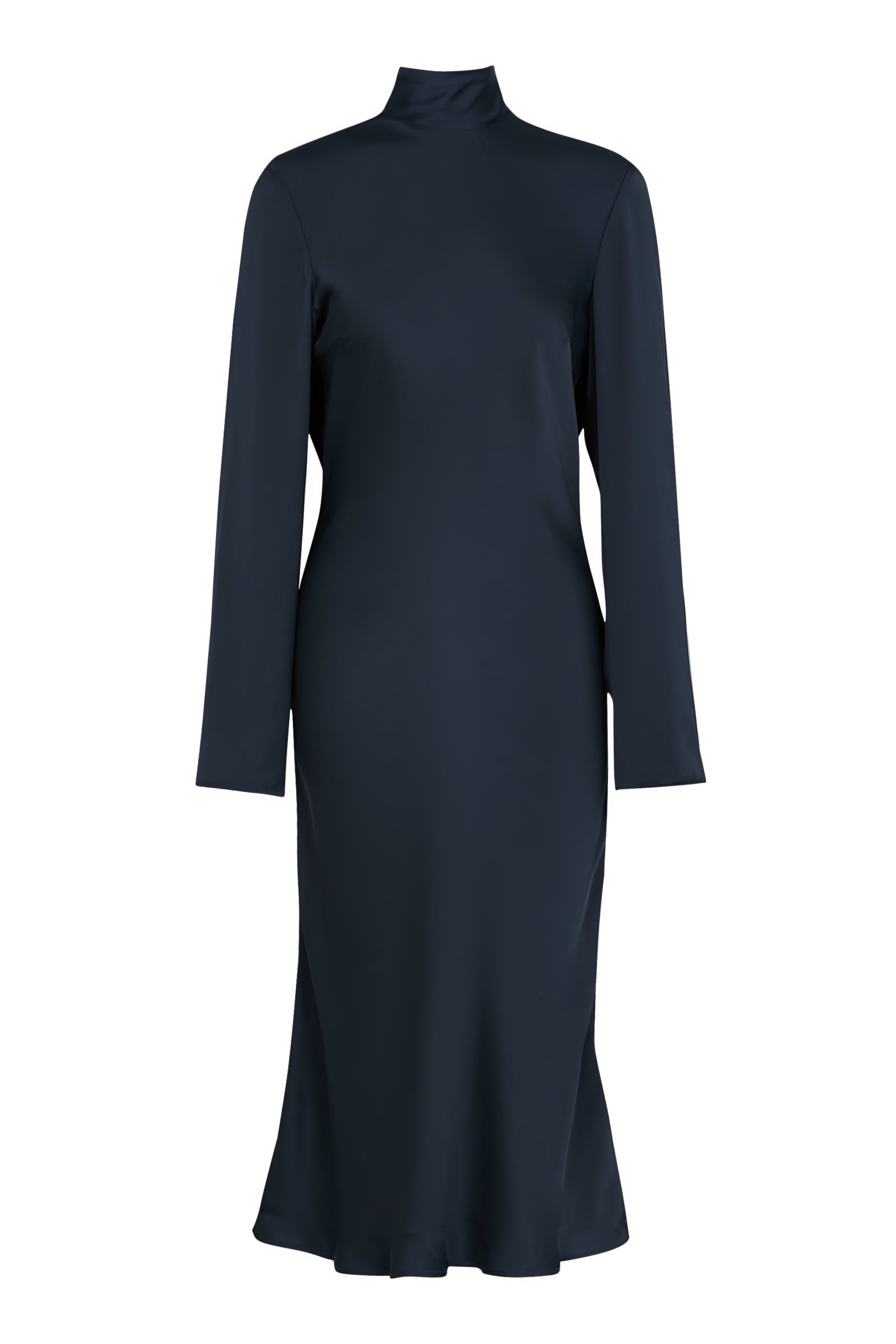 فستان بقصة مريحة متوسطة الطول ستان