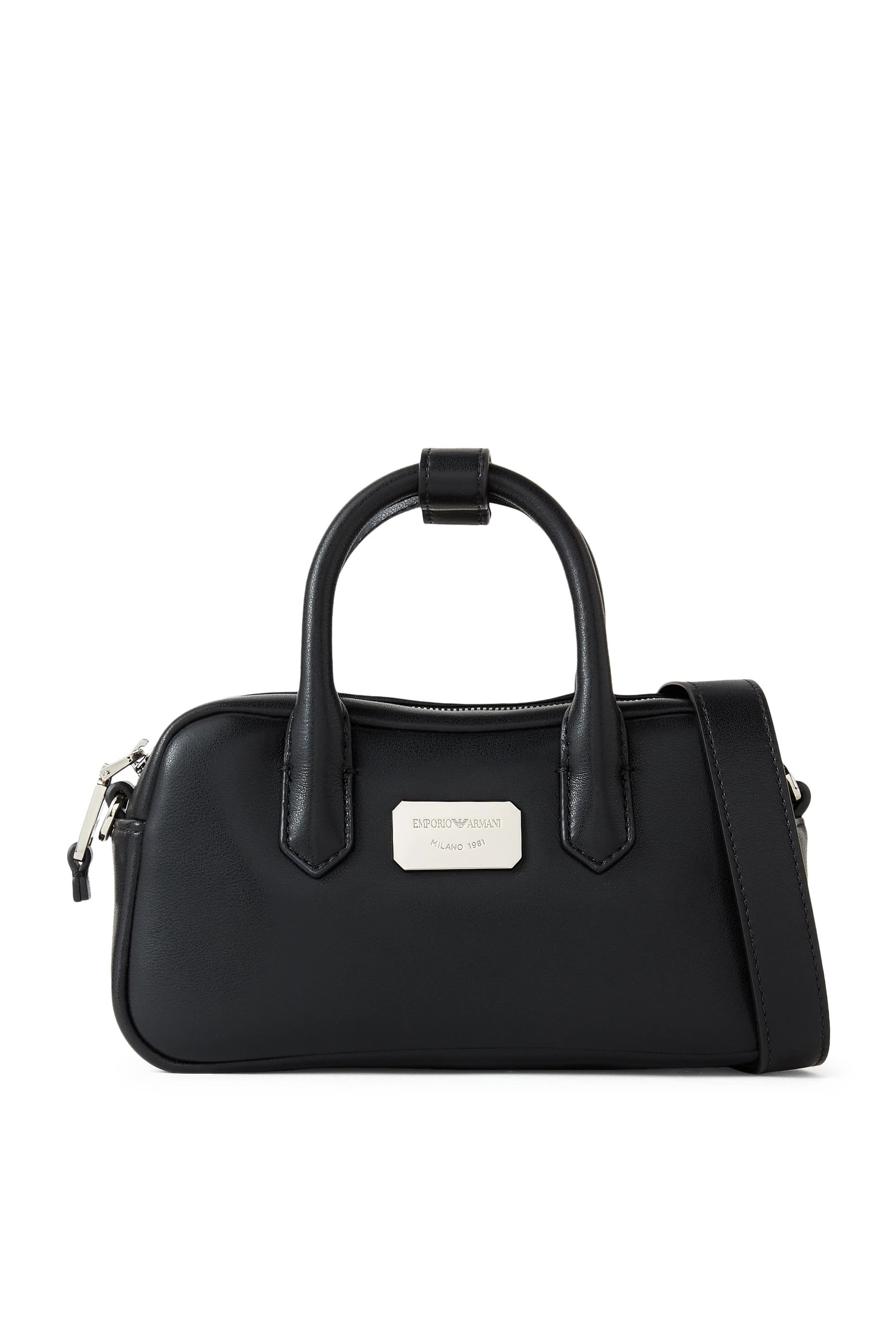 حقيبة يد بشعار الماركة جلد