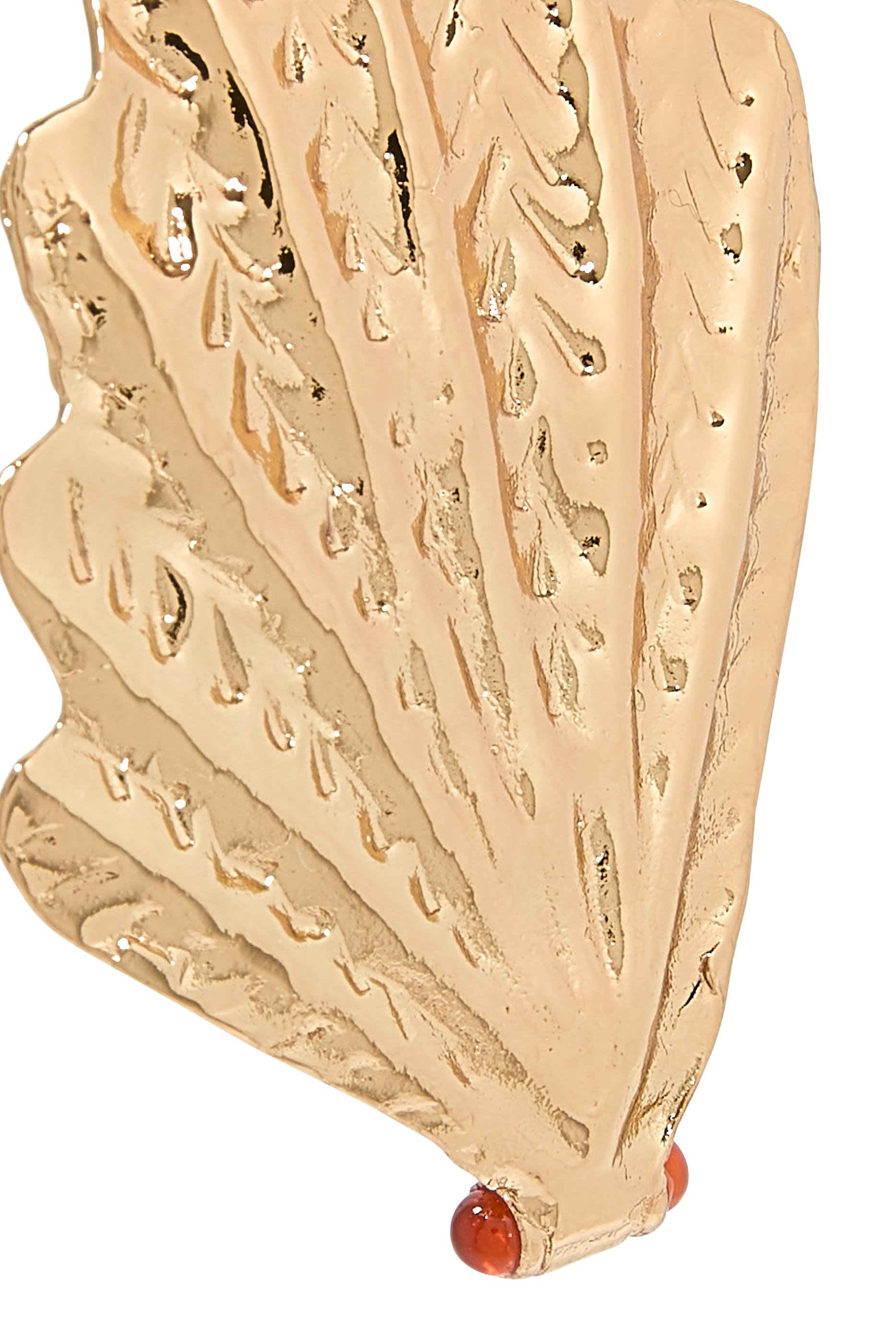 أقراط بتصميم صدفة، نحاس مطلي بالذهب