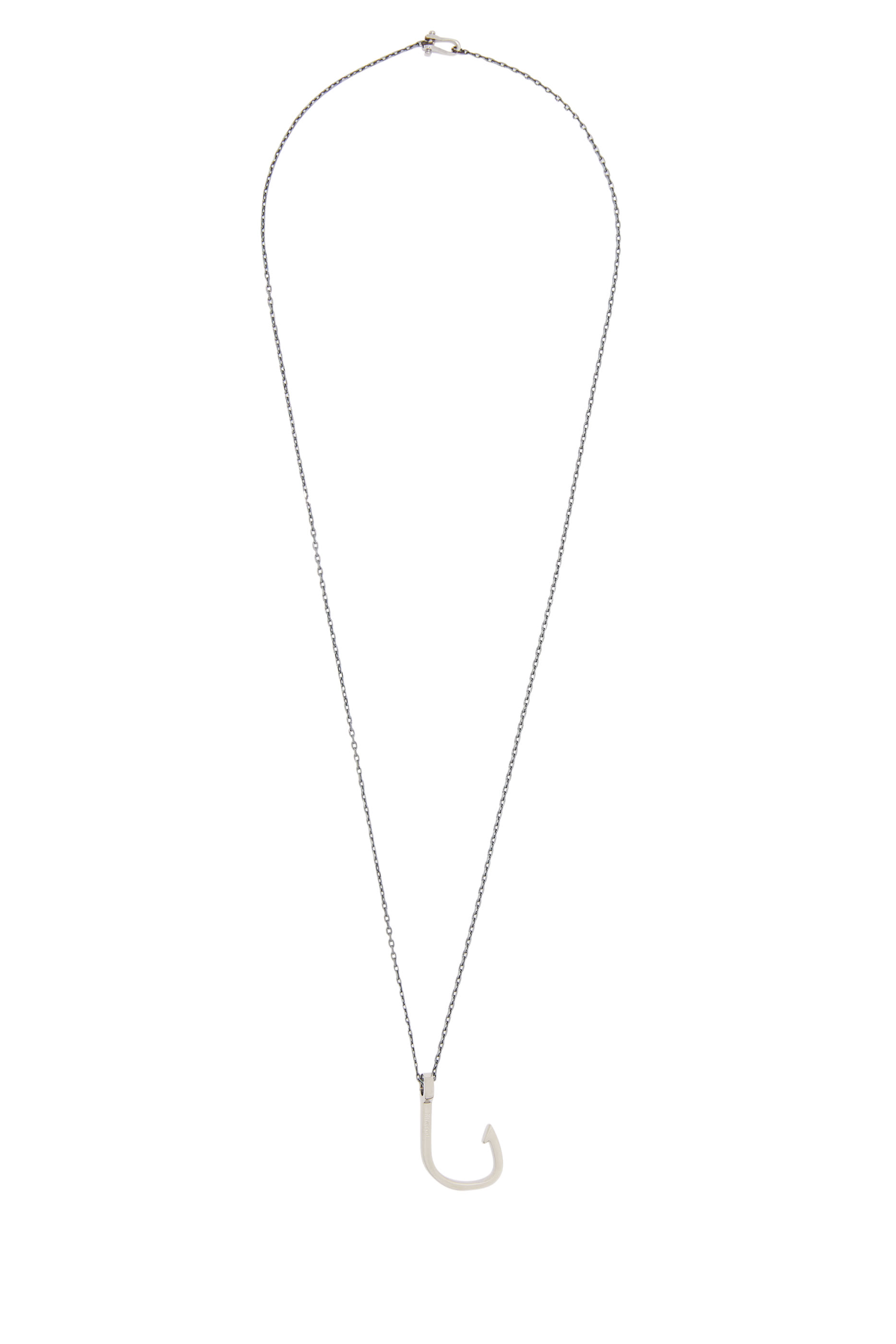 قلادة فضة بدلاية على شكل خطاف