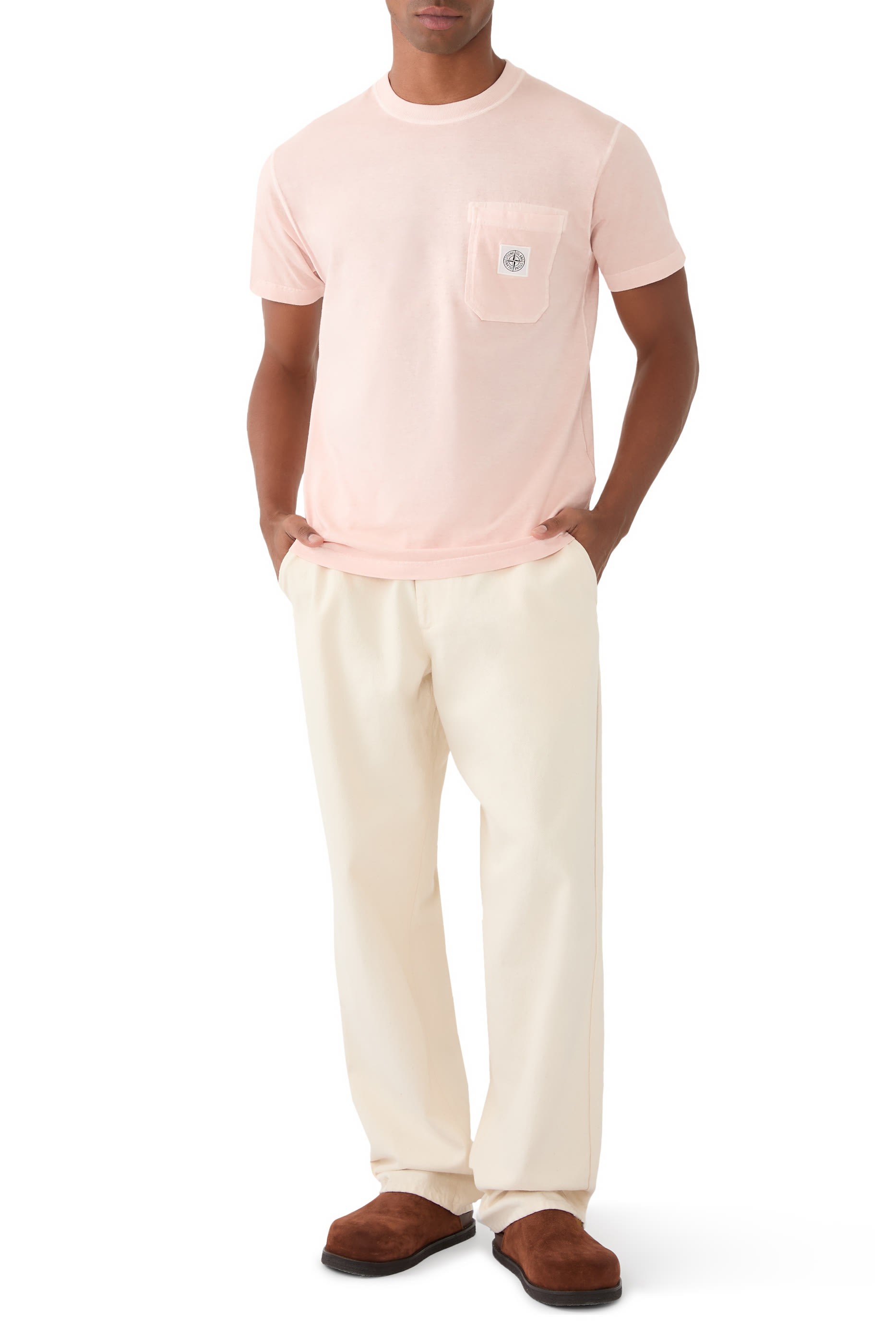 تيشيرت مزين برقعة بوصلة بشعار الماركة