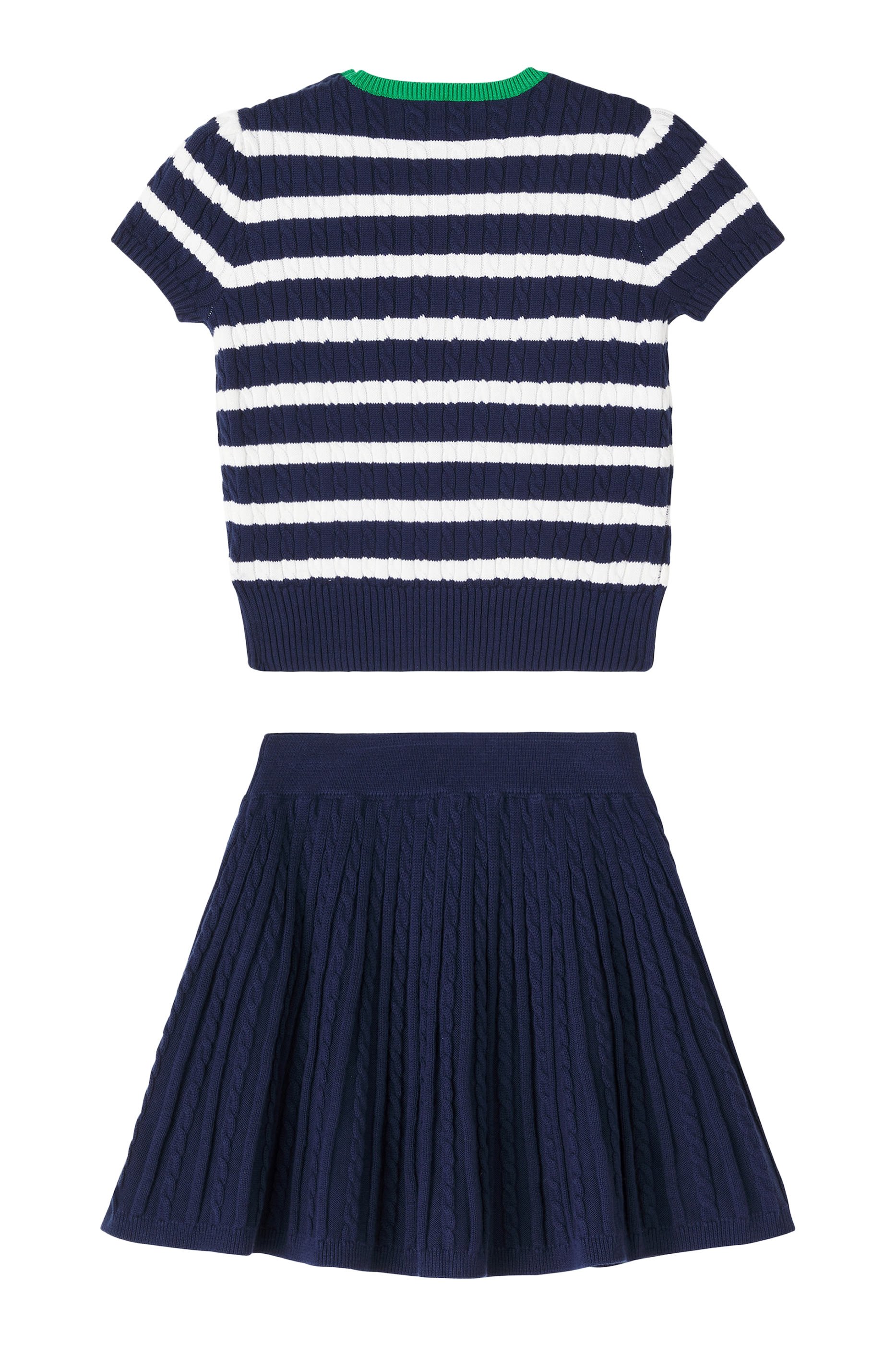 طقم تنورة مطرزة بشعار للأطفال