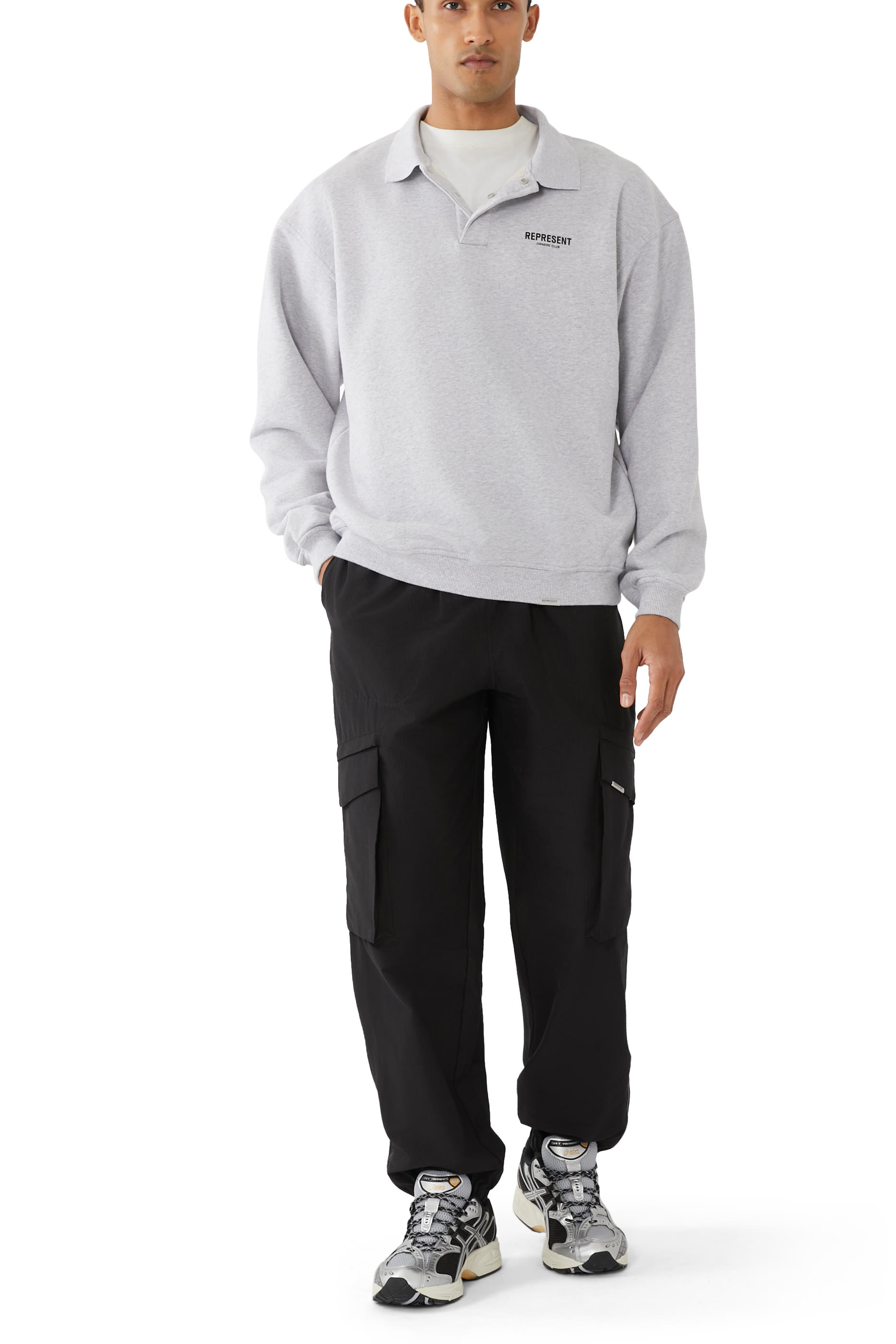 سويت شيرت بولو بشعار أونرز كلوب بأكمام طويلة