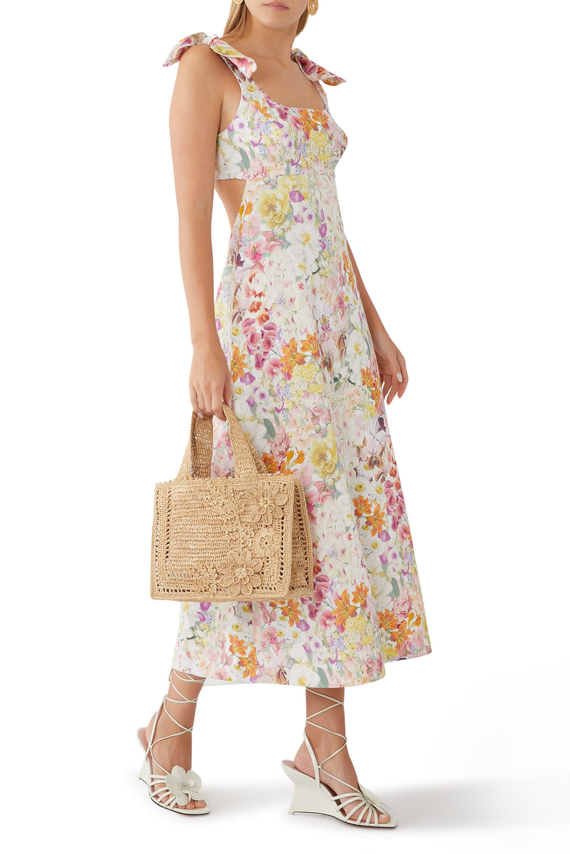 حقيبة يد صغيرة بزهور خوص