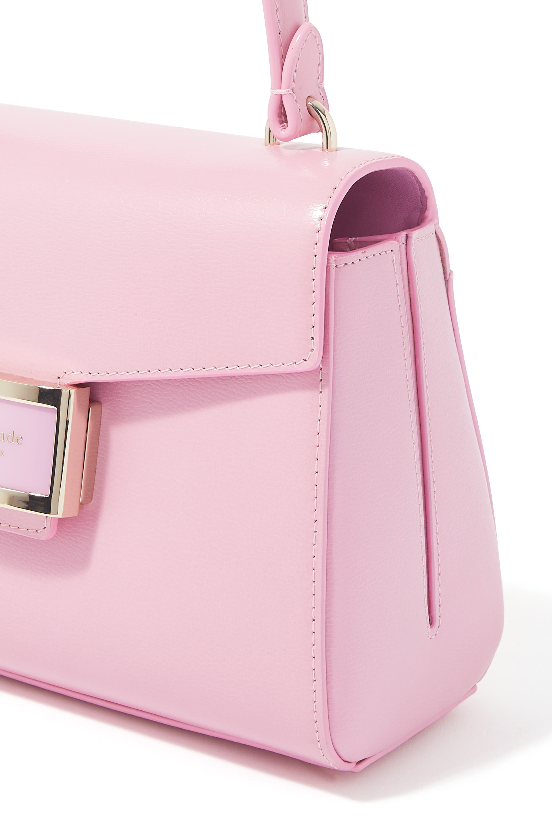 حقيبة كاتي صغيرة بيد علوية جلد لامع