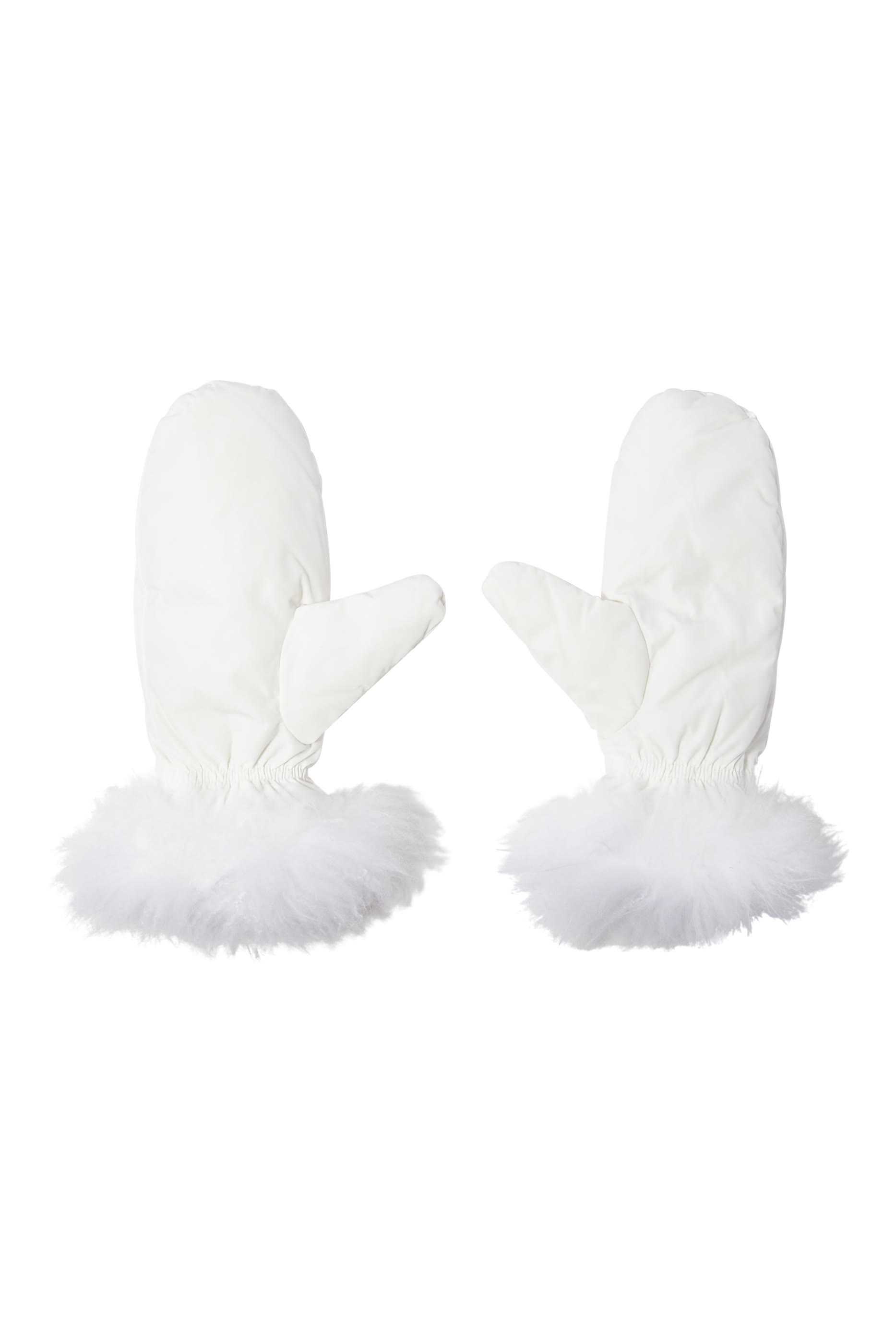 قفازات فلانيل بحافة فرو ثعلب