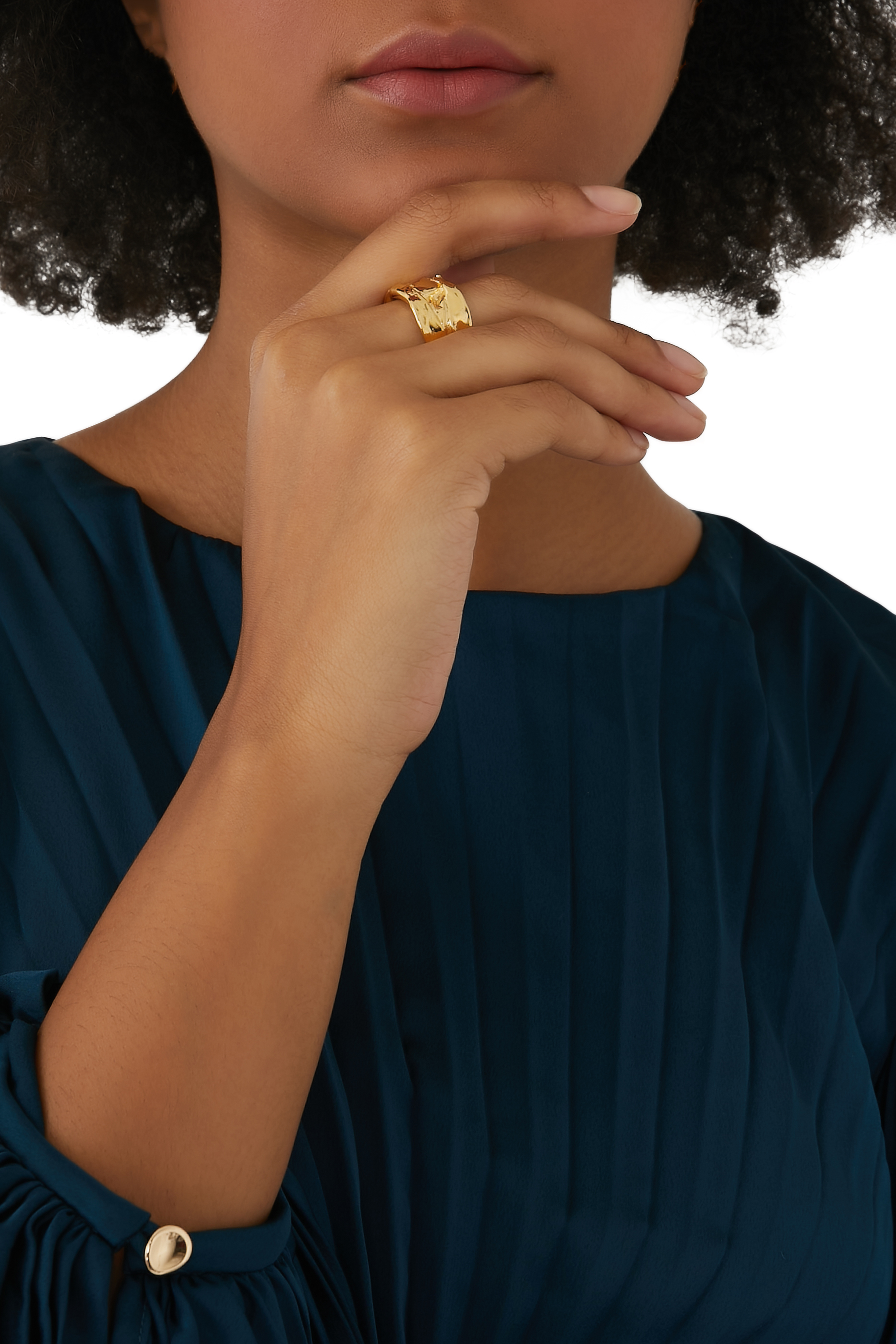 خاتم كومبريشن نحاس مطلي بذهب عيار 24