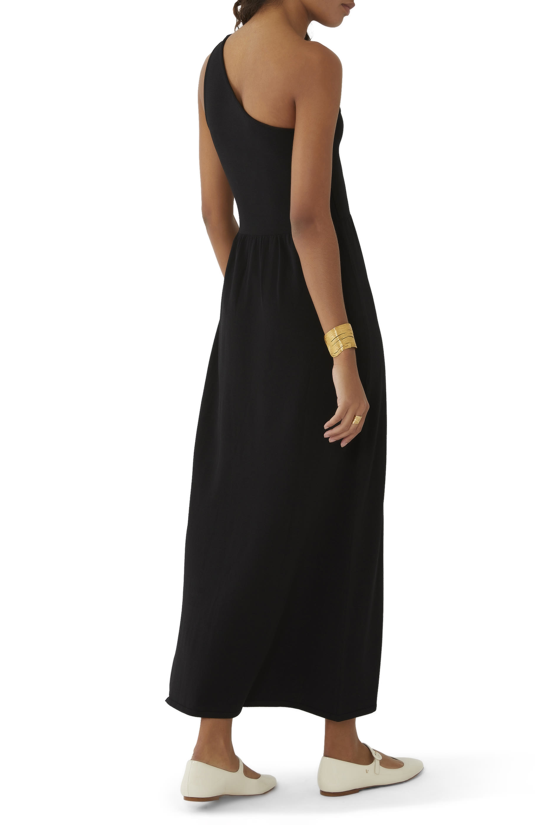 فستان منسوج بتصميم غير متماثل