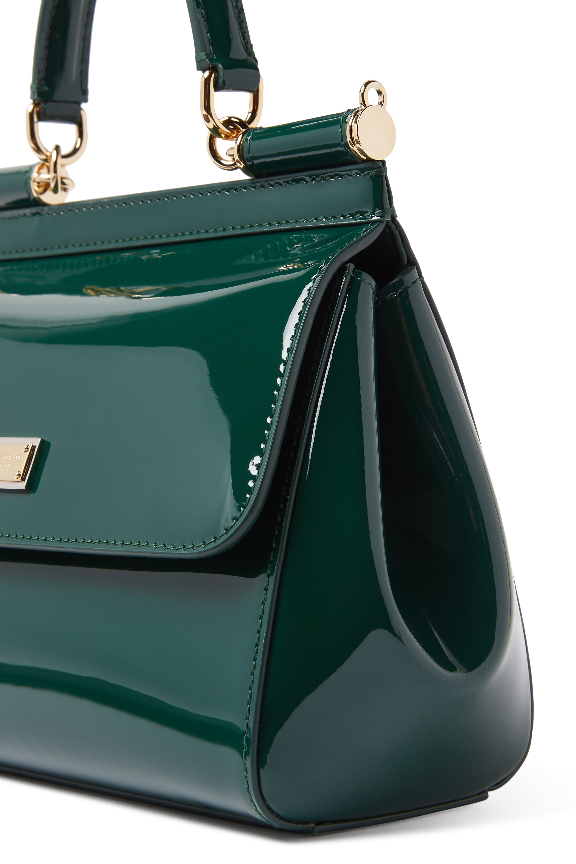 حقيبة يد سيسيلي متوسطة جلد لامع