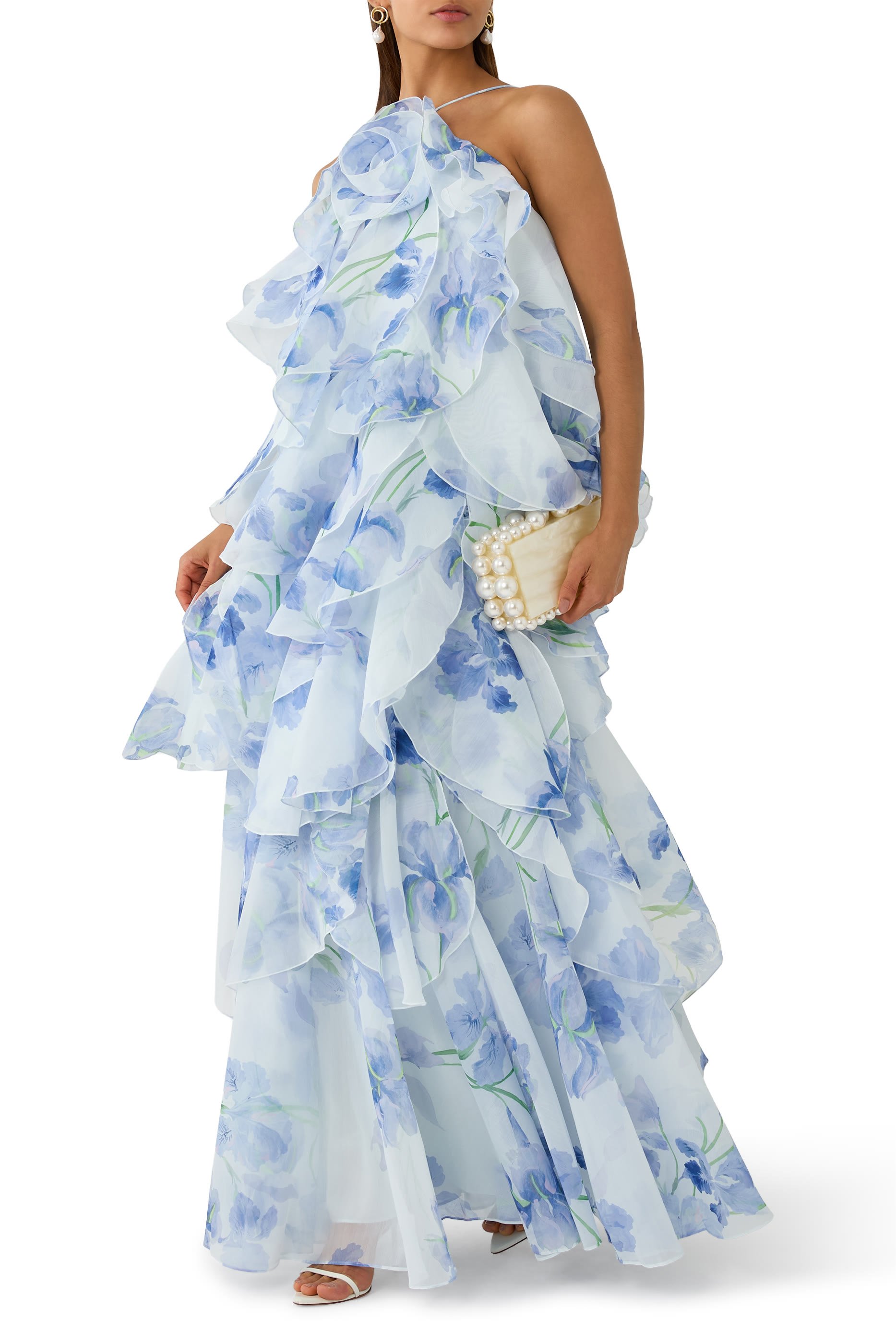 فستان باندوريا طويل بطيات