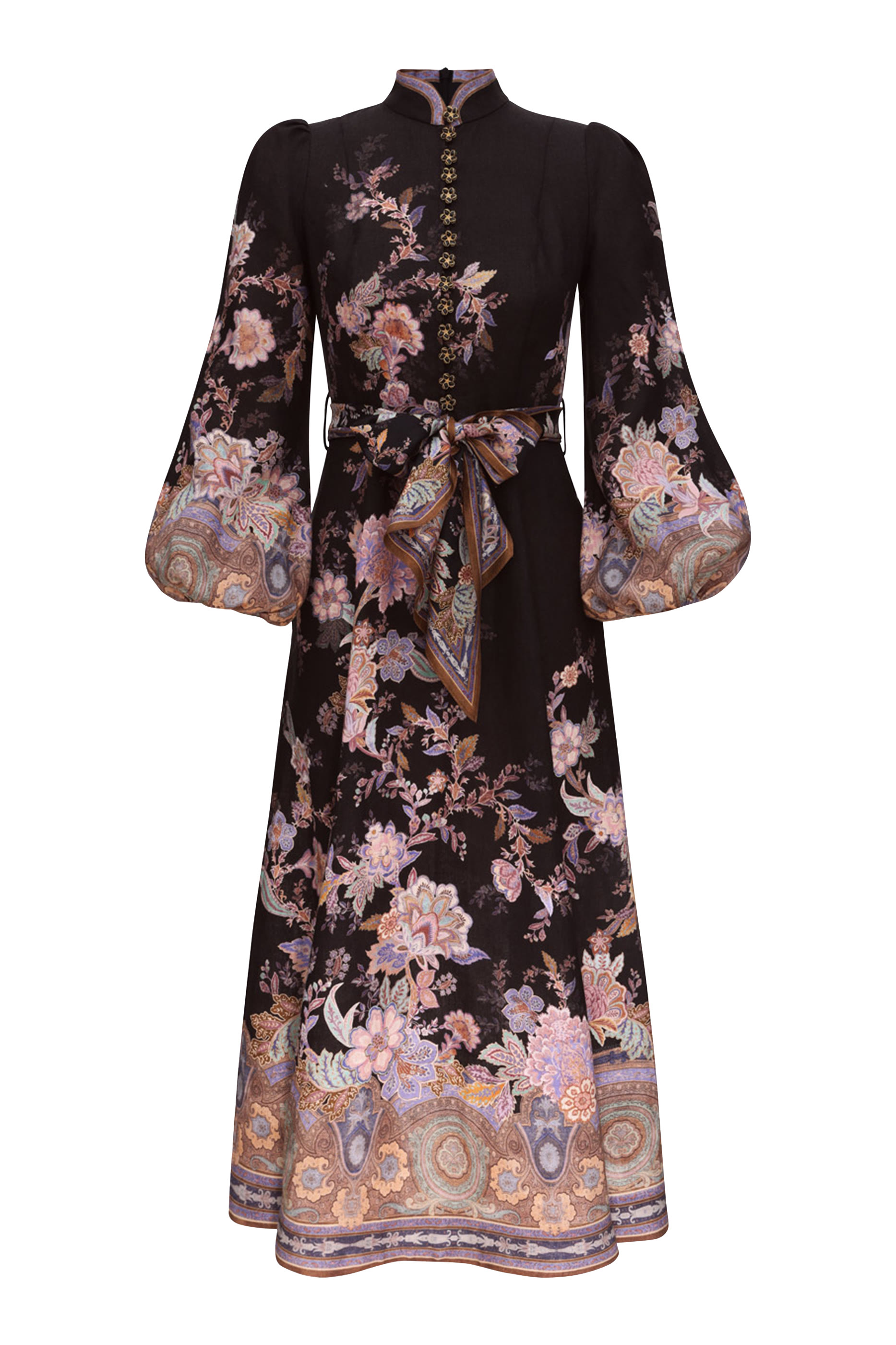 فستان لونا متوسط الطول بأزرار