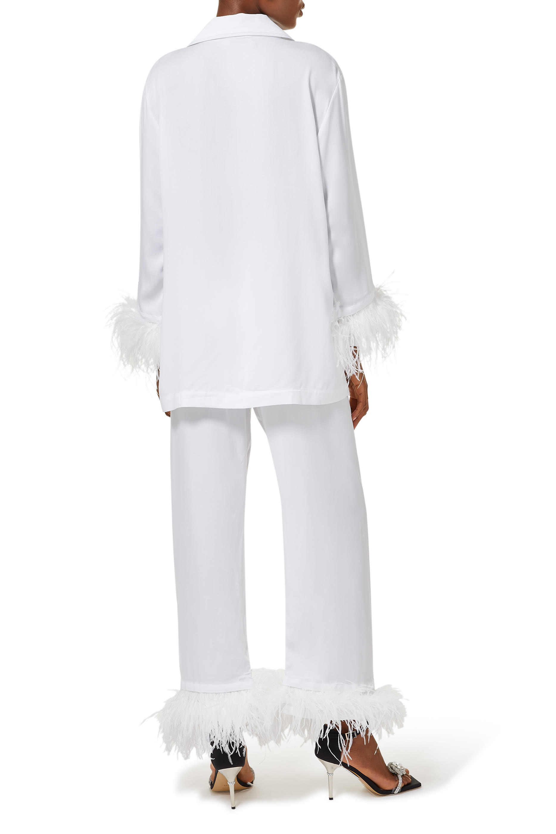 طقم بيجاما بارتي مزين بالريش